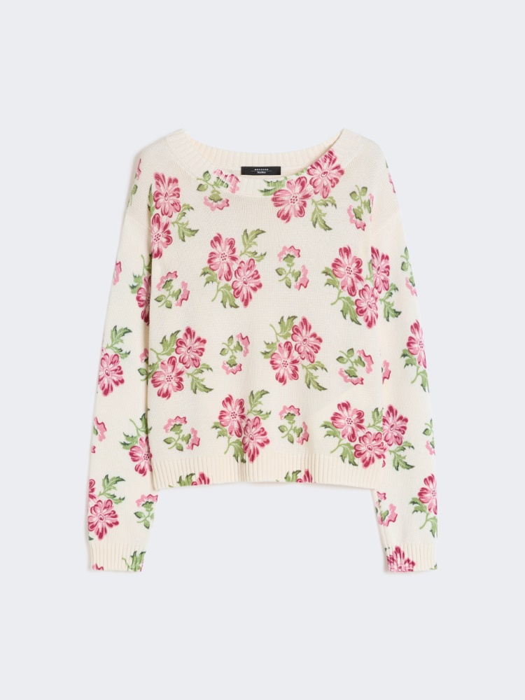 Floral printed cotton jumper - ECRU - Weekend - 2
