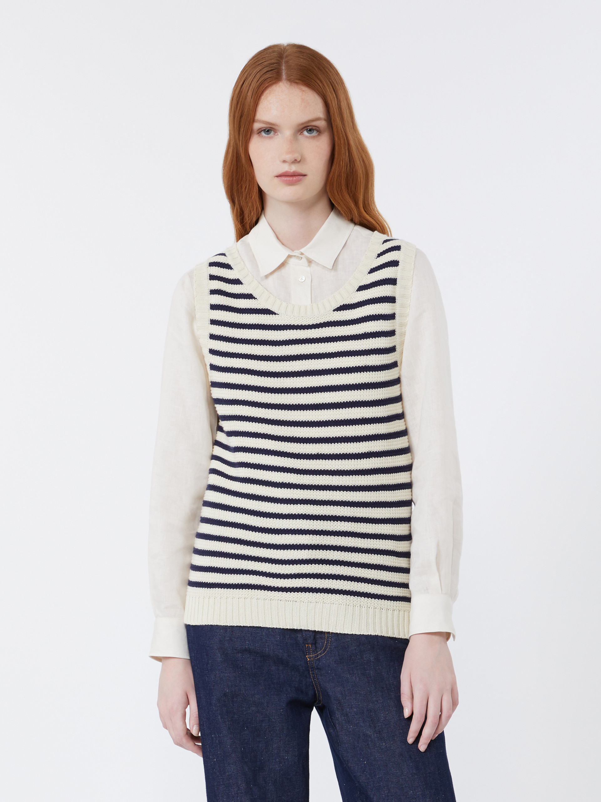 Ribbed cotton yarn jumper - NAVY - Weekend Max Mara - 2