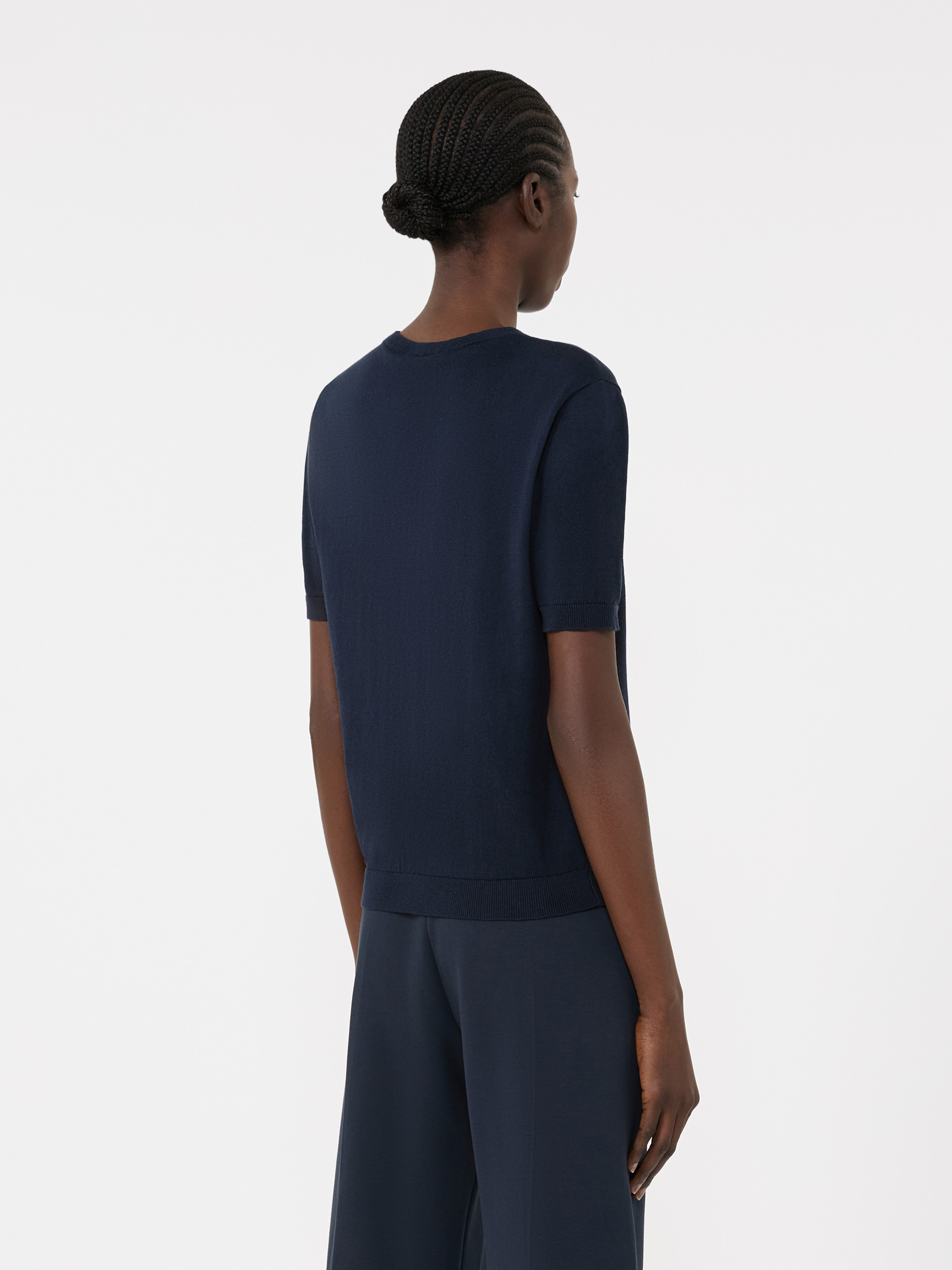 Silk and cotton jumper - NAVY - Weekend Max Mara - 3