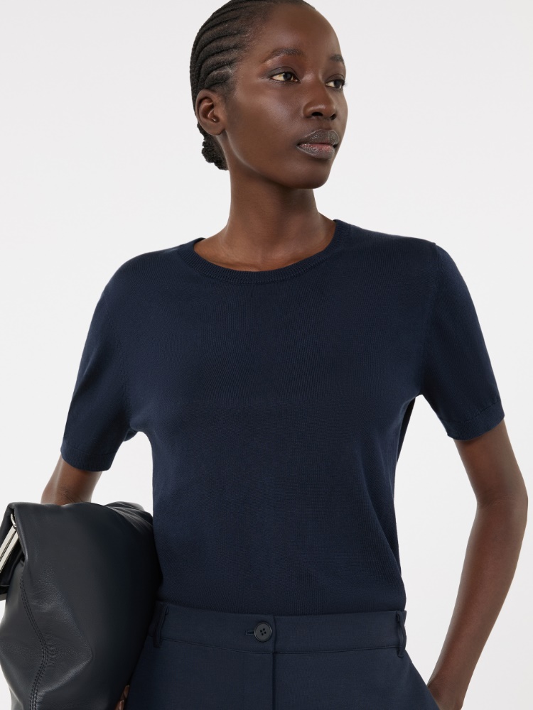 Silk and cotton jumper - NAVY - Weekend