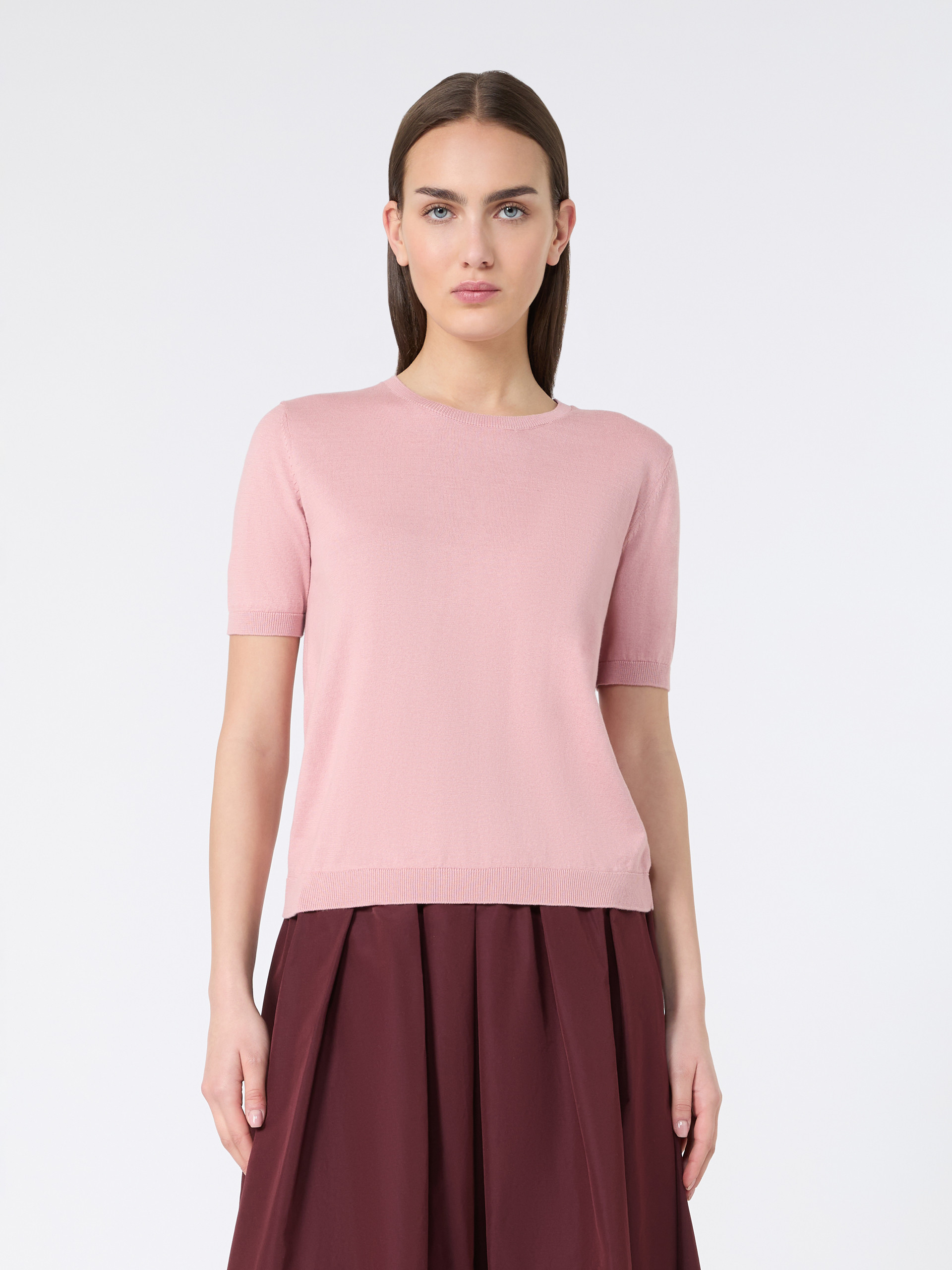 Silk and cotton jumper - PINK - Weekend Max Mara - 2