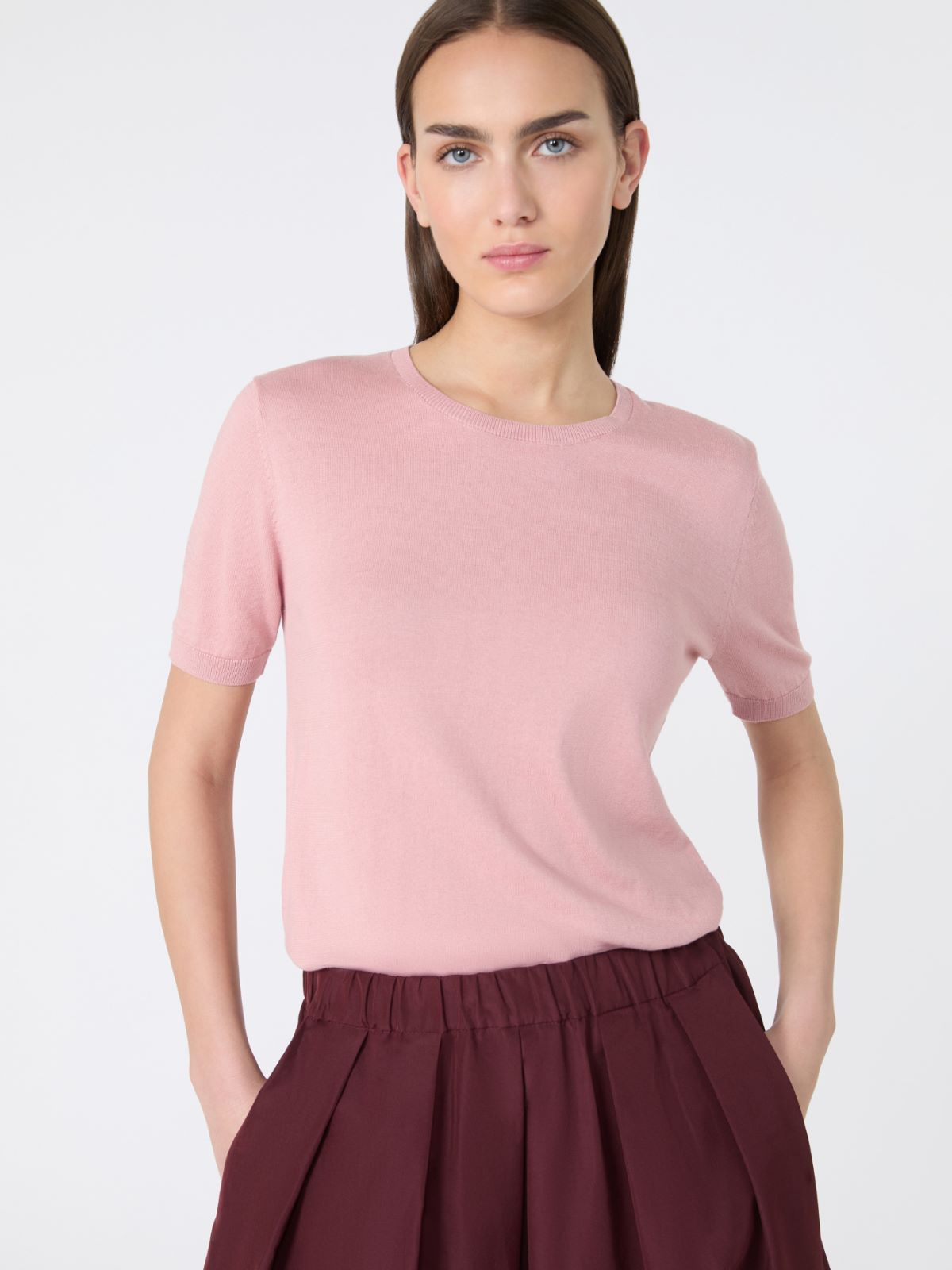 Silk and cotton jumper - PINK - Weekend - 4