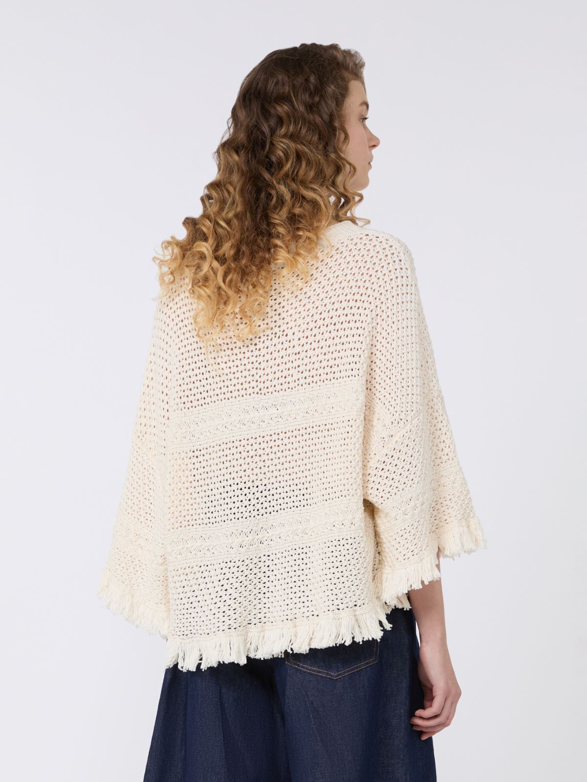 Cotton yarn oversize jumper - ECRU - Weekend - 3