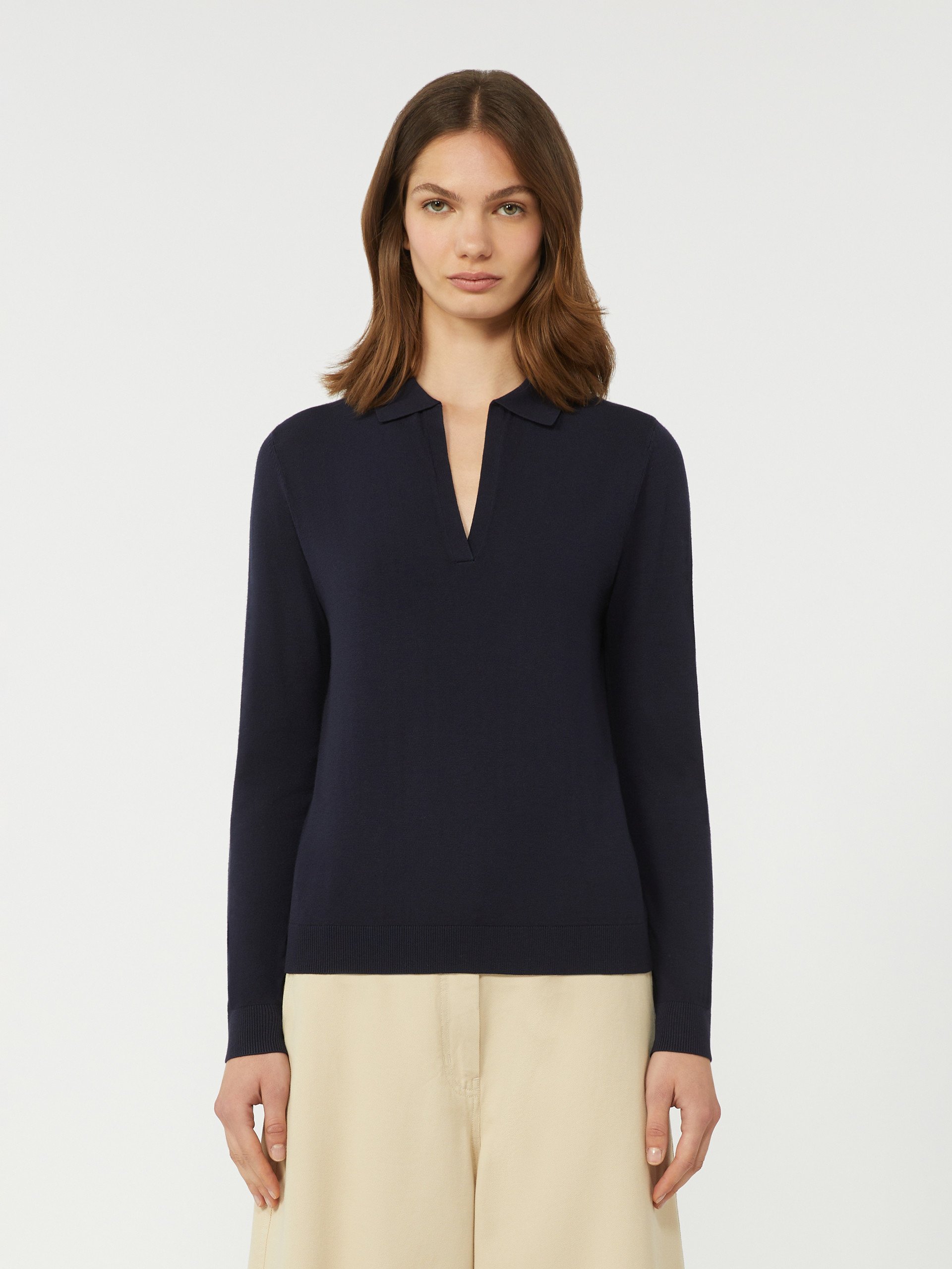 Viscose polo-neck sweater - NAVY - Weekend Max Mara - 2