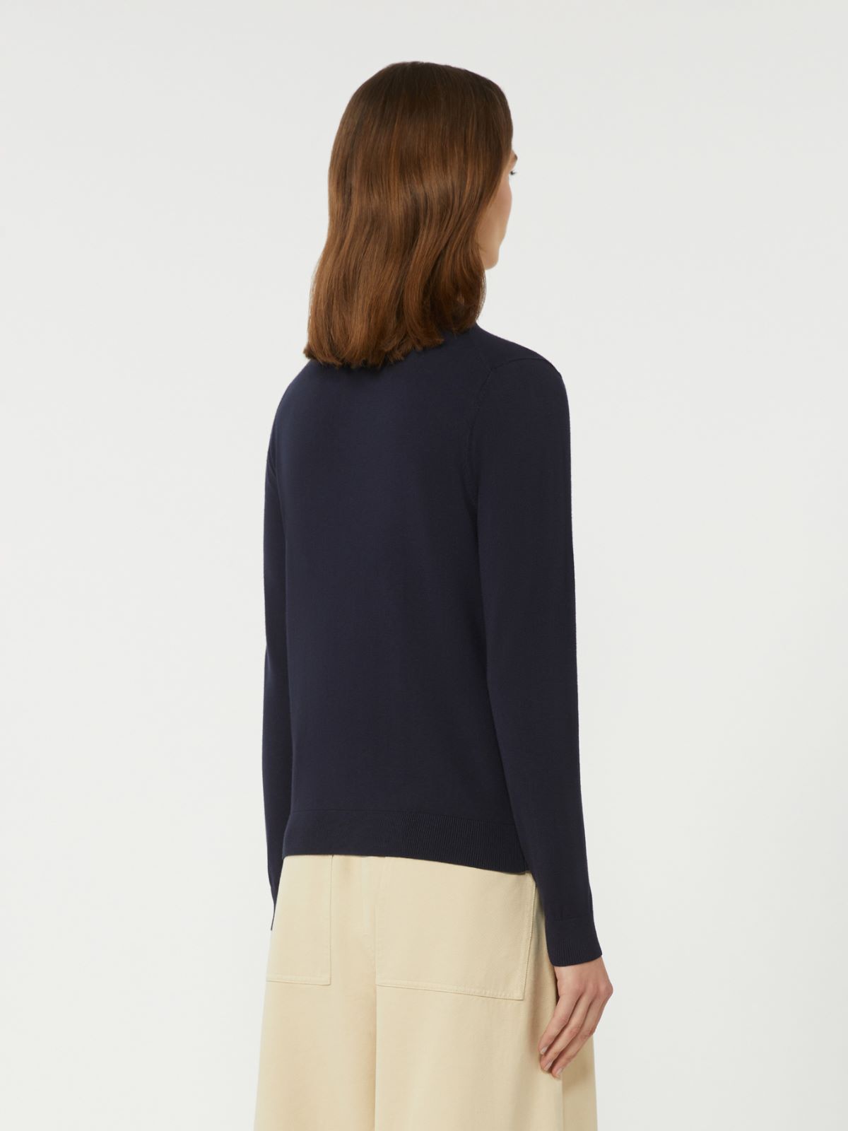 Viscose polo-neck sweater - NAVY - Weekend - 3