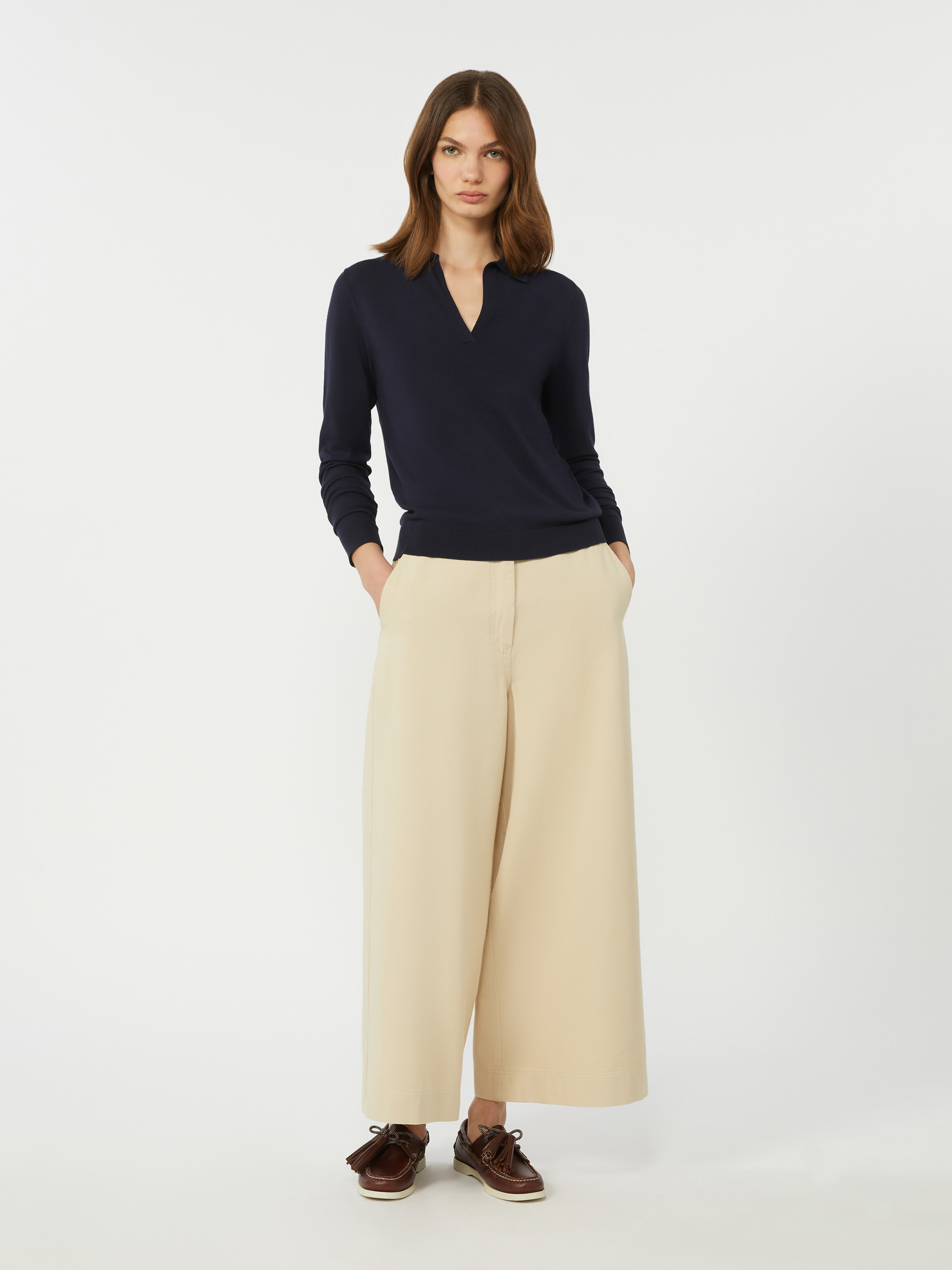 Viscose polo-neck sweater - NAVY - Weekend Max Mara