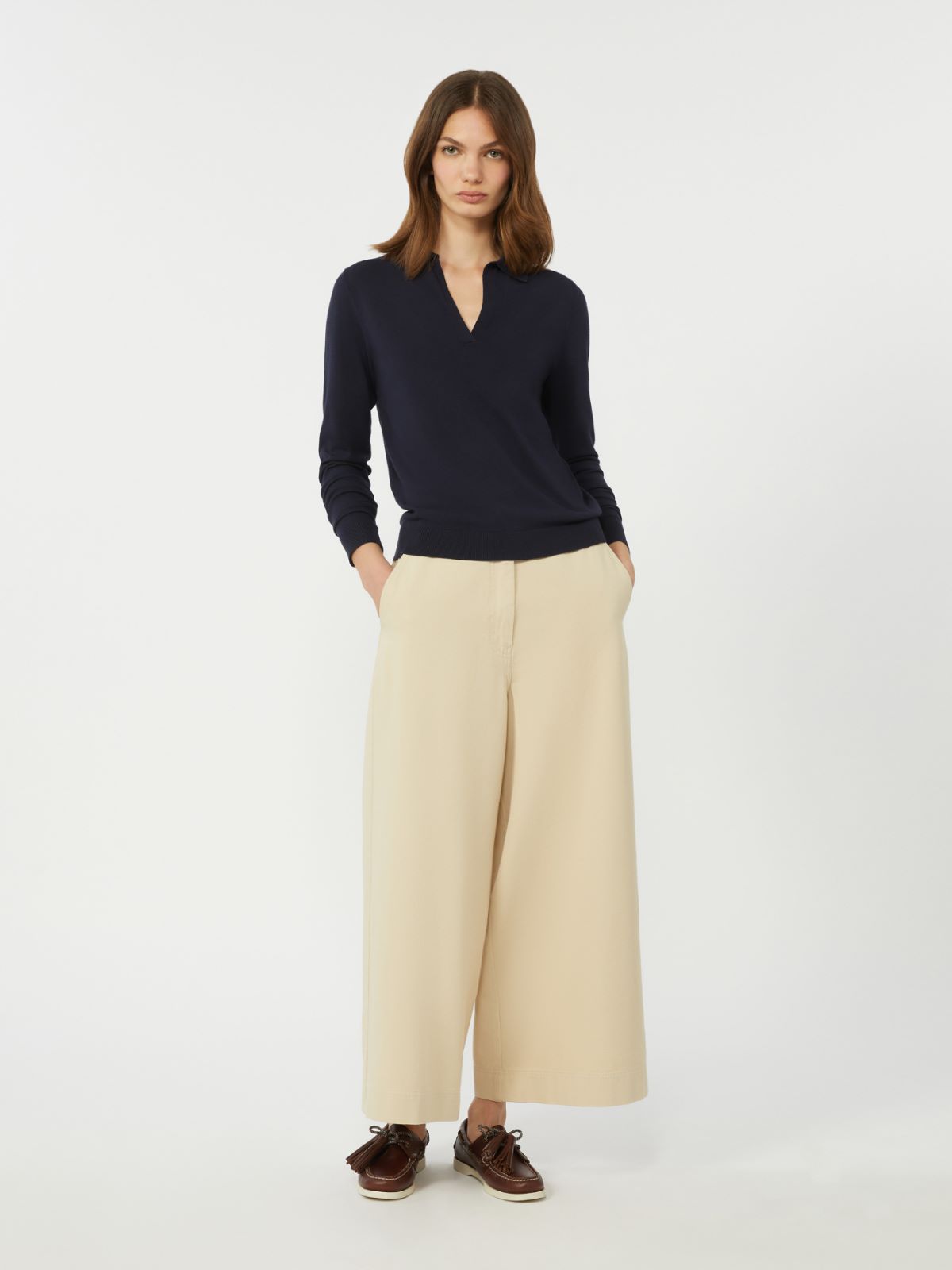 Viscose polo-neck sweater - NAVY - Weekend