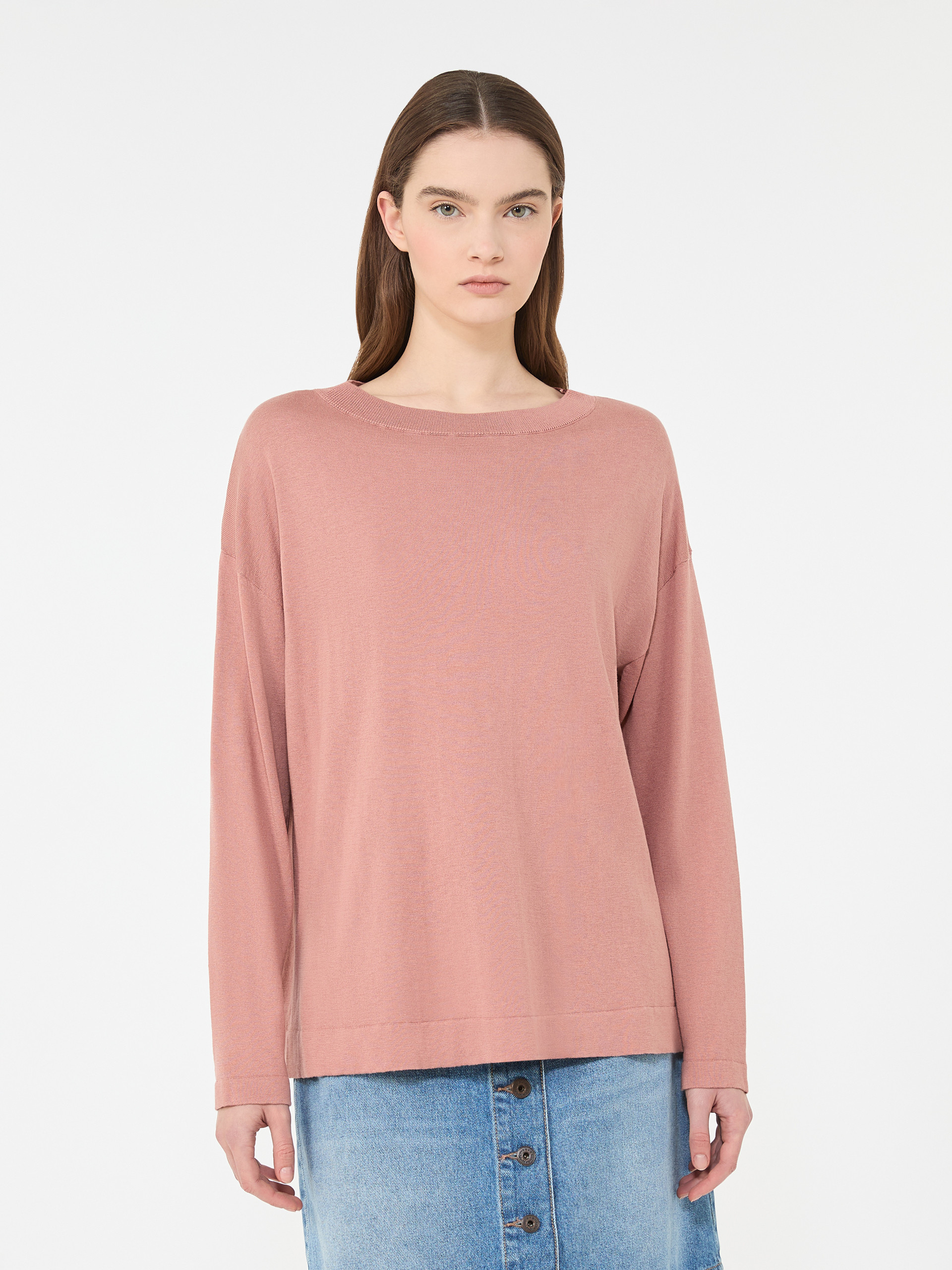Silk and cotton yarn sweater - PINK - Weekend Max Mara - 2