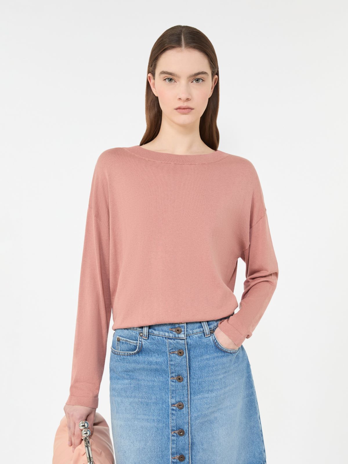 Silk and cotton yarn sweater - PINK - Weekend - 4