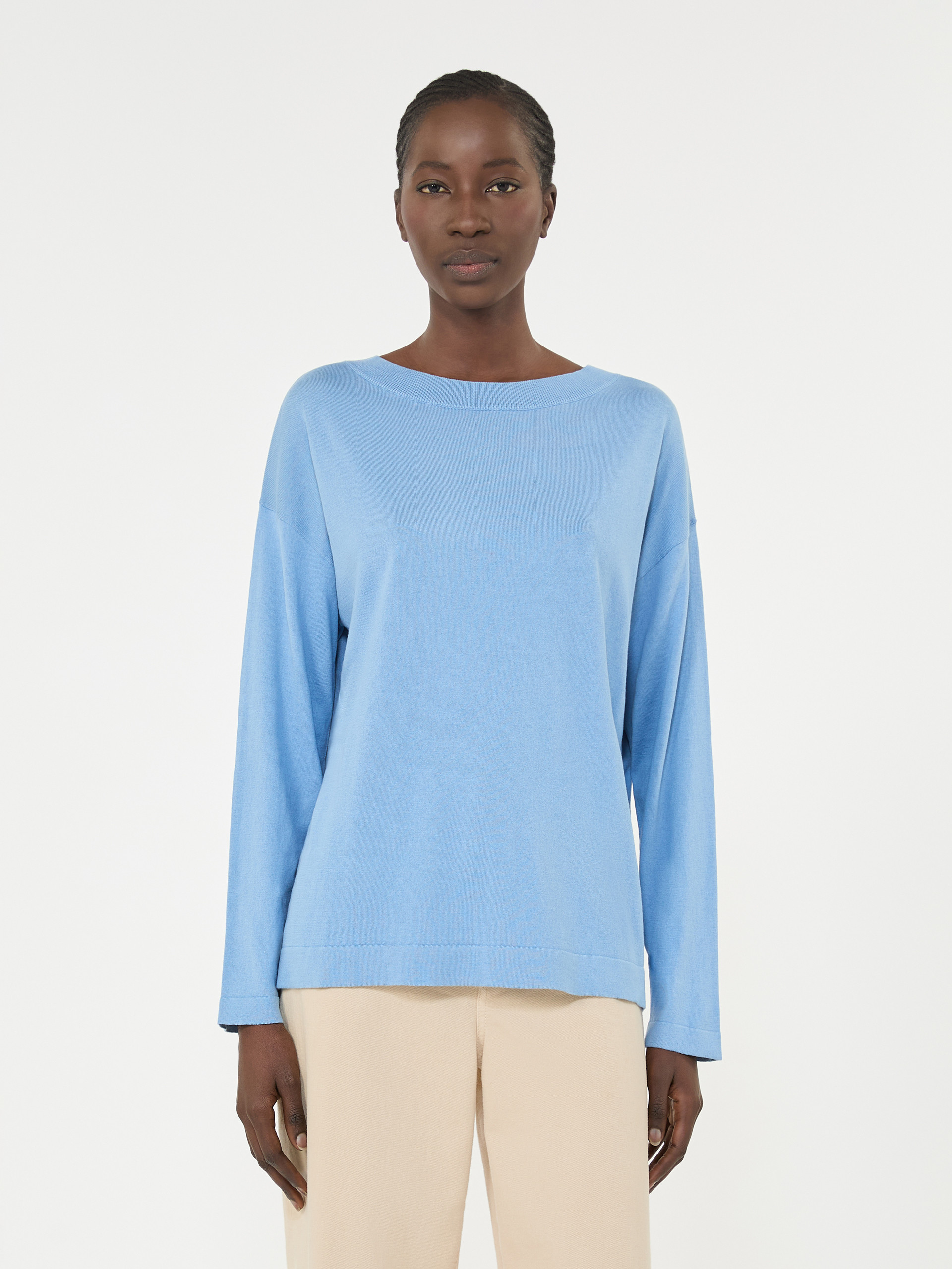 Silk and cotton yarn sweater - LIGHT BLUE - Weekend Max Mara - 2