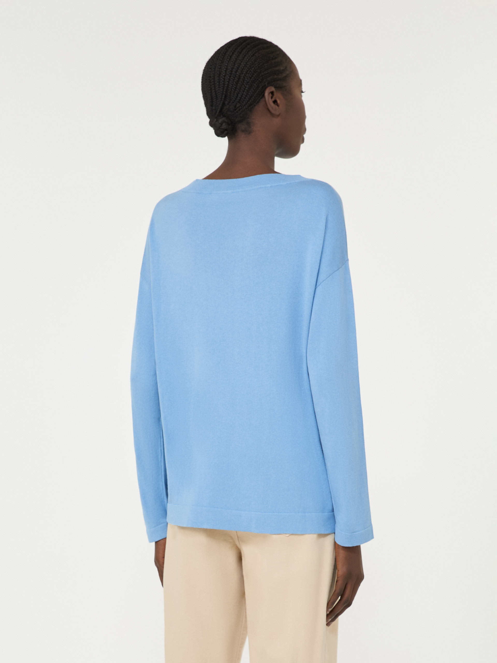 Silk and cotton yarn sweater - LIGHT BLUE - Weekend Max Mara - 3