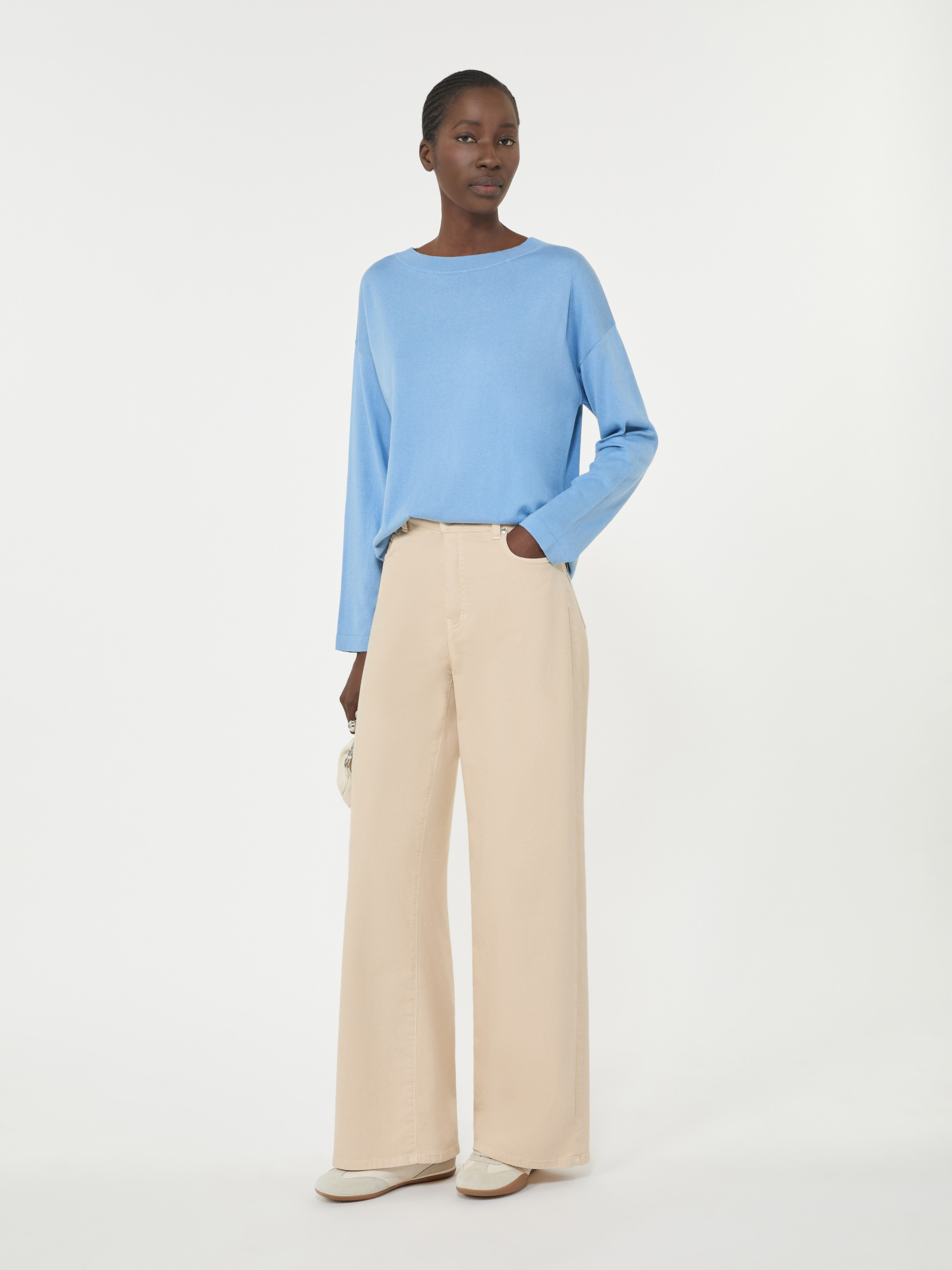 Silk and cotton yarn sweater - LIGHT BLUE - Weekend Max Mara
