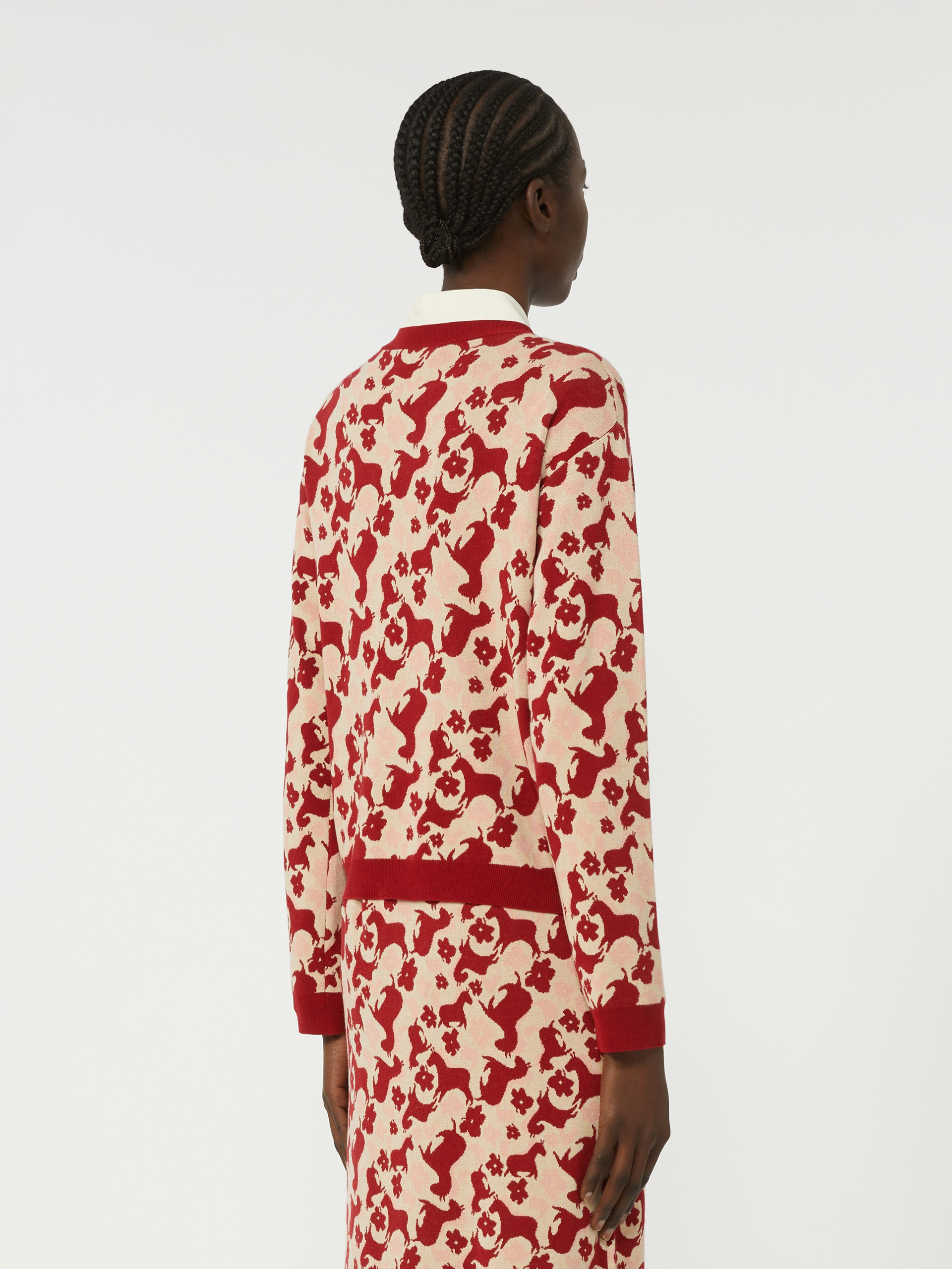 Jacquard viscose sweater - RED - Weekend Max Mara - 3