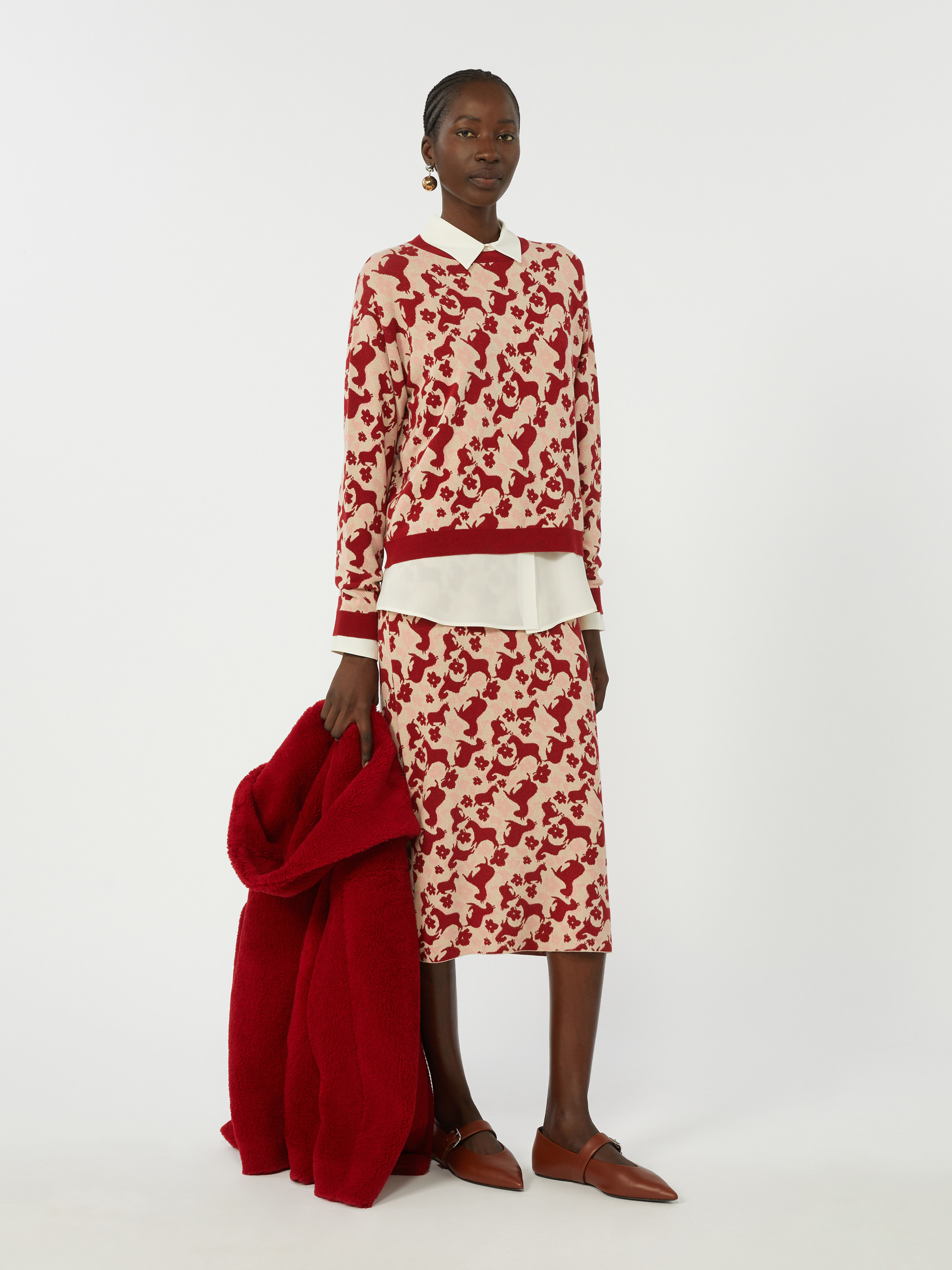 Jacquard viscose sweater - RED - Weekend Max Mara