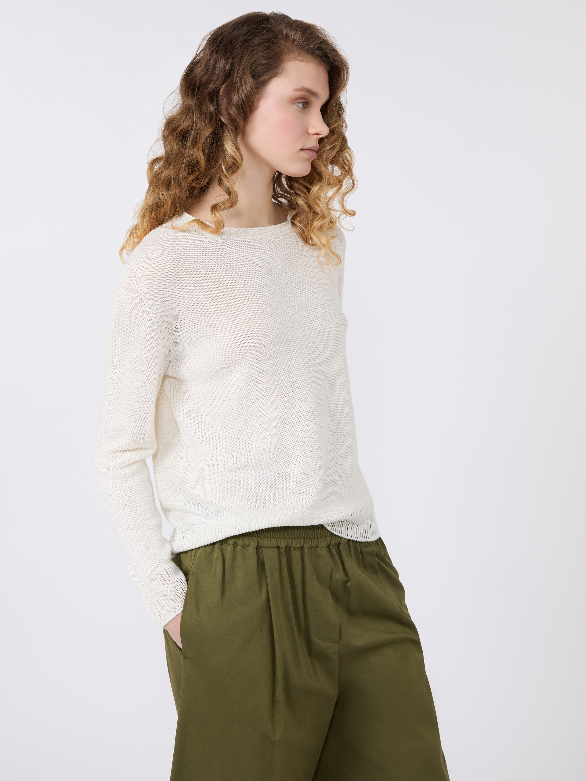 Linen yarn jumper - ECRU - Weekend Max Mara - 4