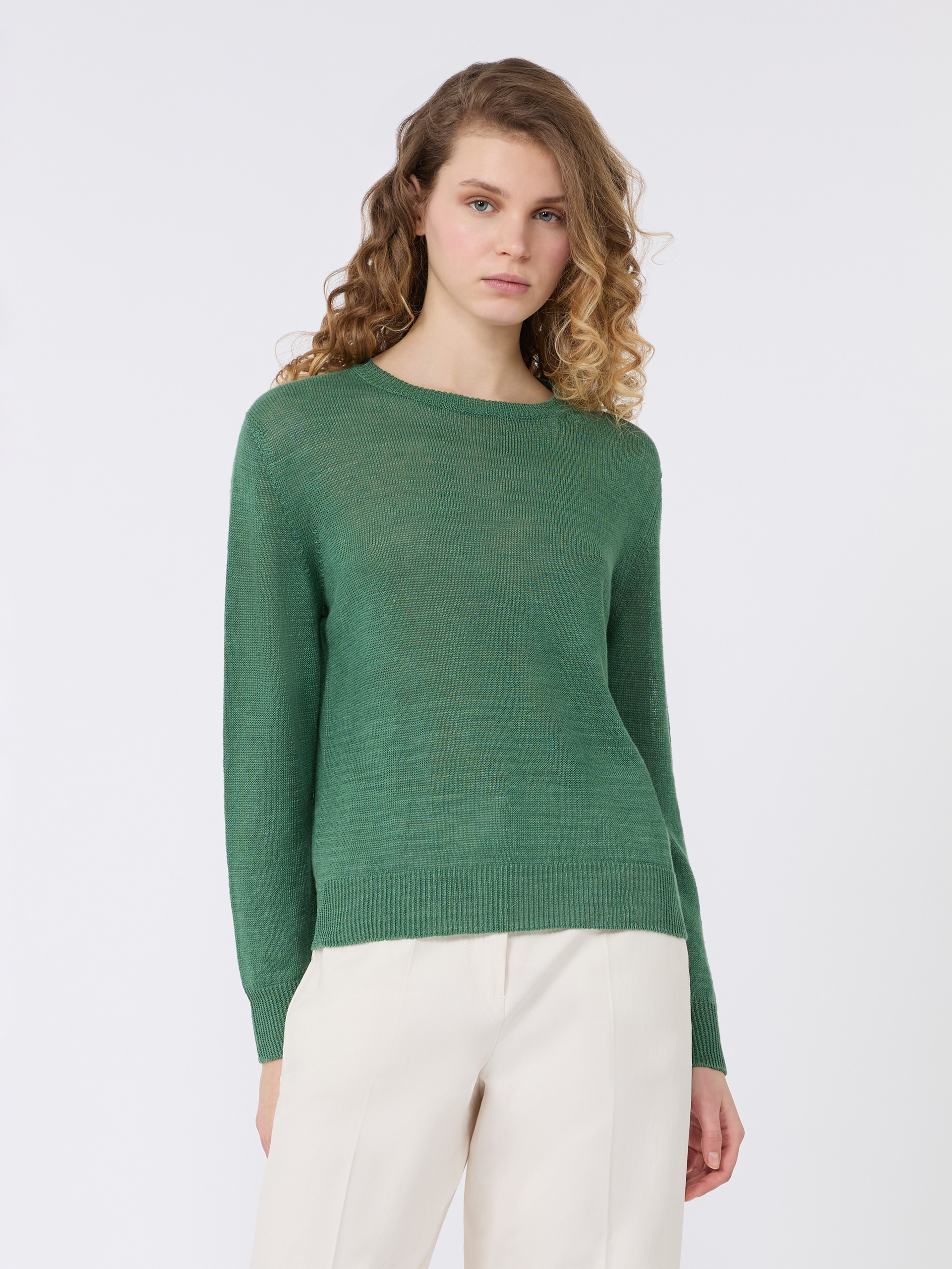 Linen yarn jumper - GREEN - Weekend Max Mara - 2