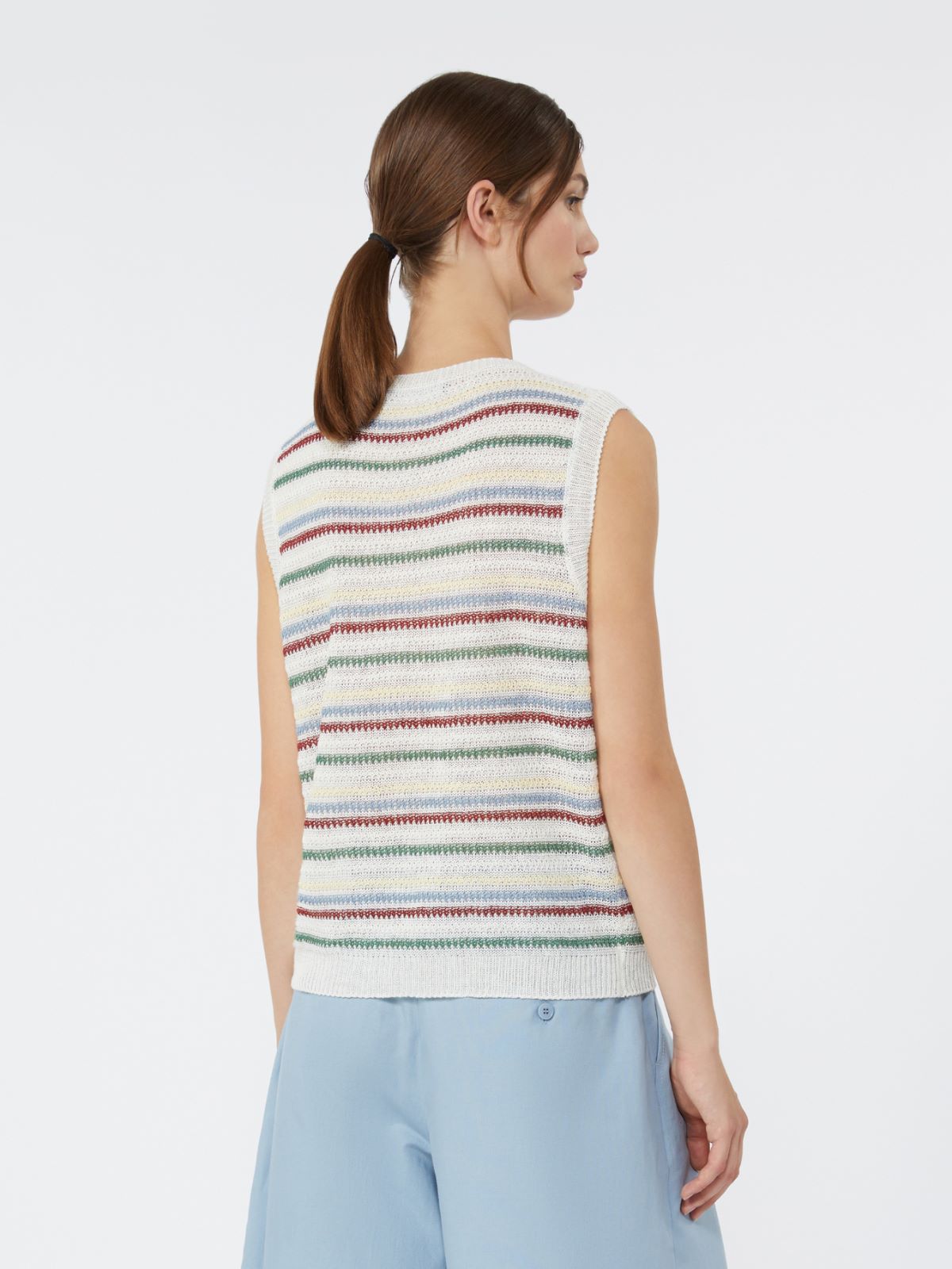 Linen yarn waistcoat - MULTICOLOUR - Weekend - 3