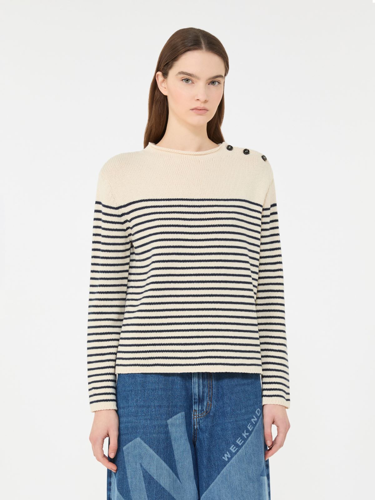 Relaxed-fit cotton sweater - NAVY - Weekend - 2