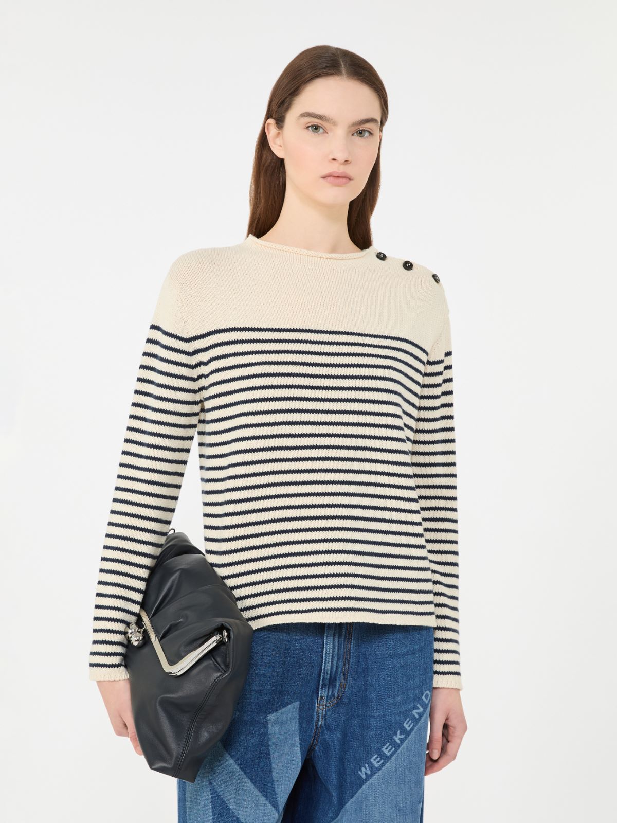 Relaxed-fit cotton sweater - NAVY - Weekend - 4
