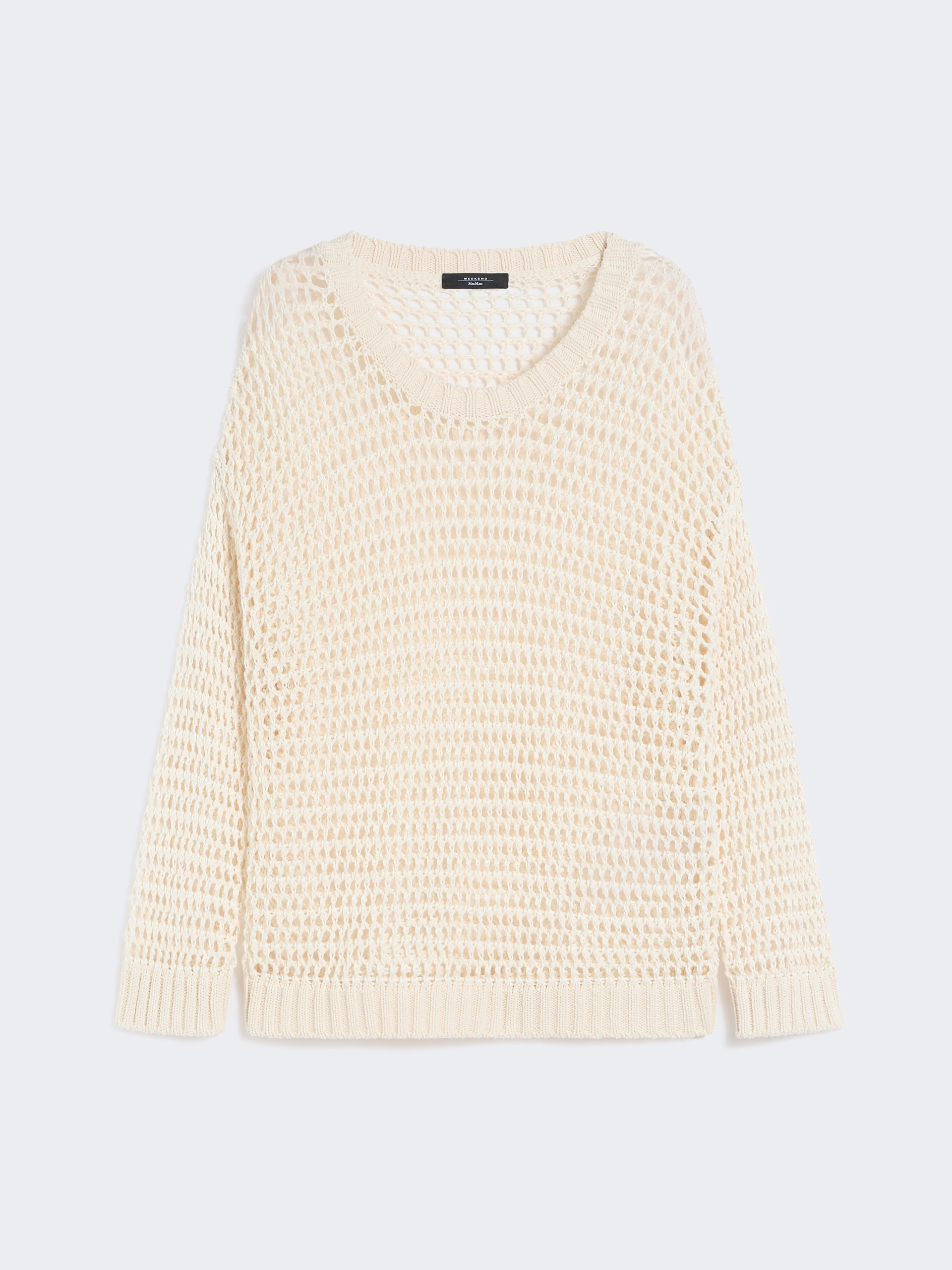 Linen and cotton yarn mesh jumper - ECRU - Weekend Max Mara - 6