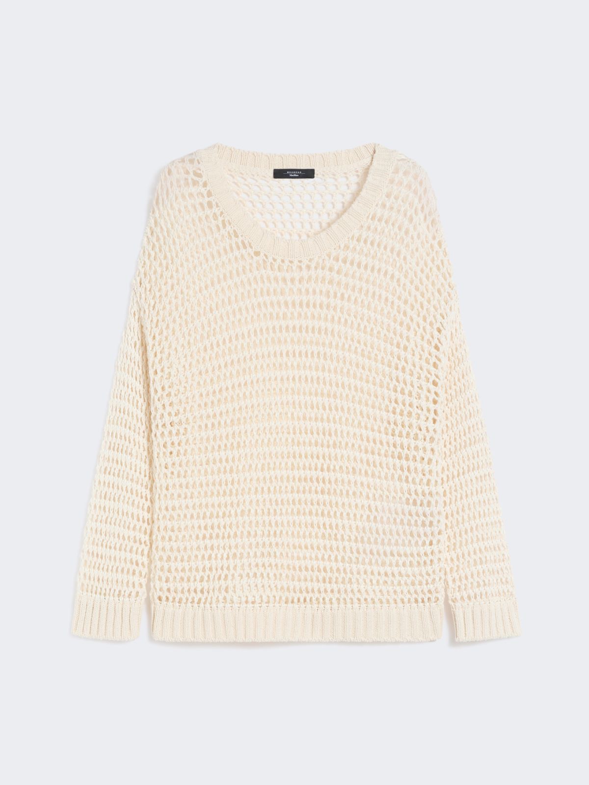 Linen and cotton yarn mesh jumper - ECRU - Weekend - 6