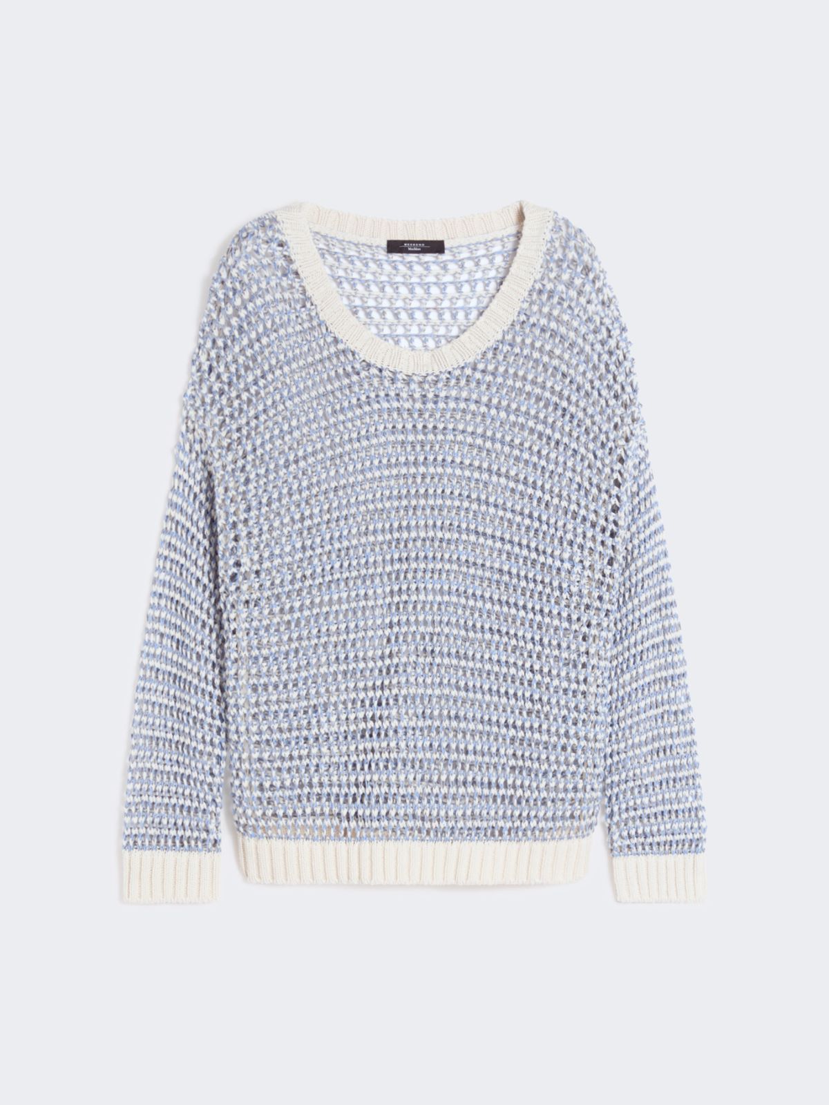 Linen and cotton yarn mesh jumper - LIGHT BLUE - Weekend - 6