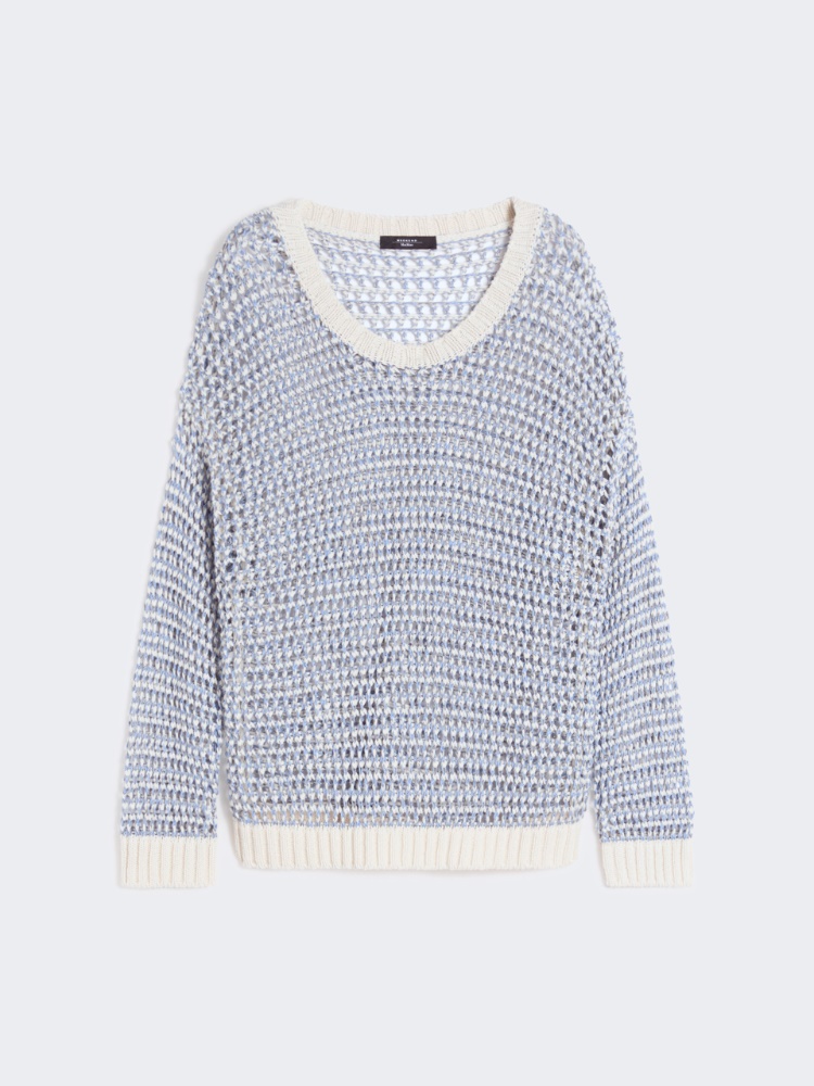Linen and cotton yarn mesh jumper - LIGHT BLUE - Weekend - 7