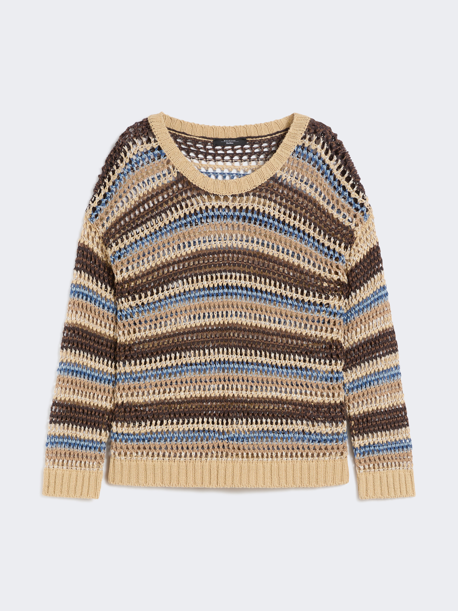 Linen and cotton yarn mesh jumper - BROWN - Weekend Max Mara - 6