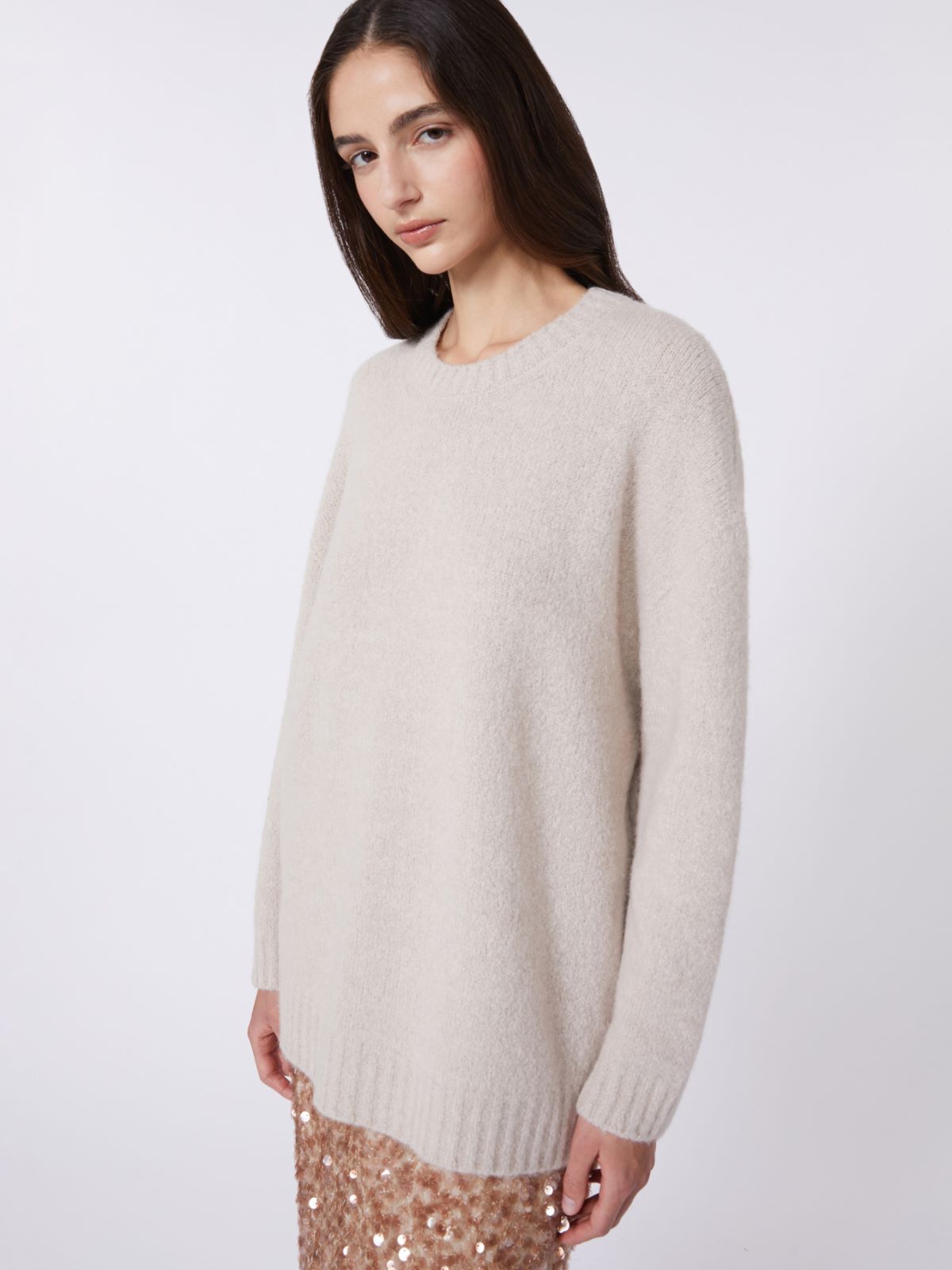 Oversized alpaca and cotton sweater - SAND - Weekend - 4