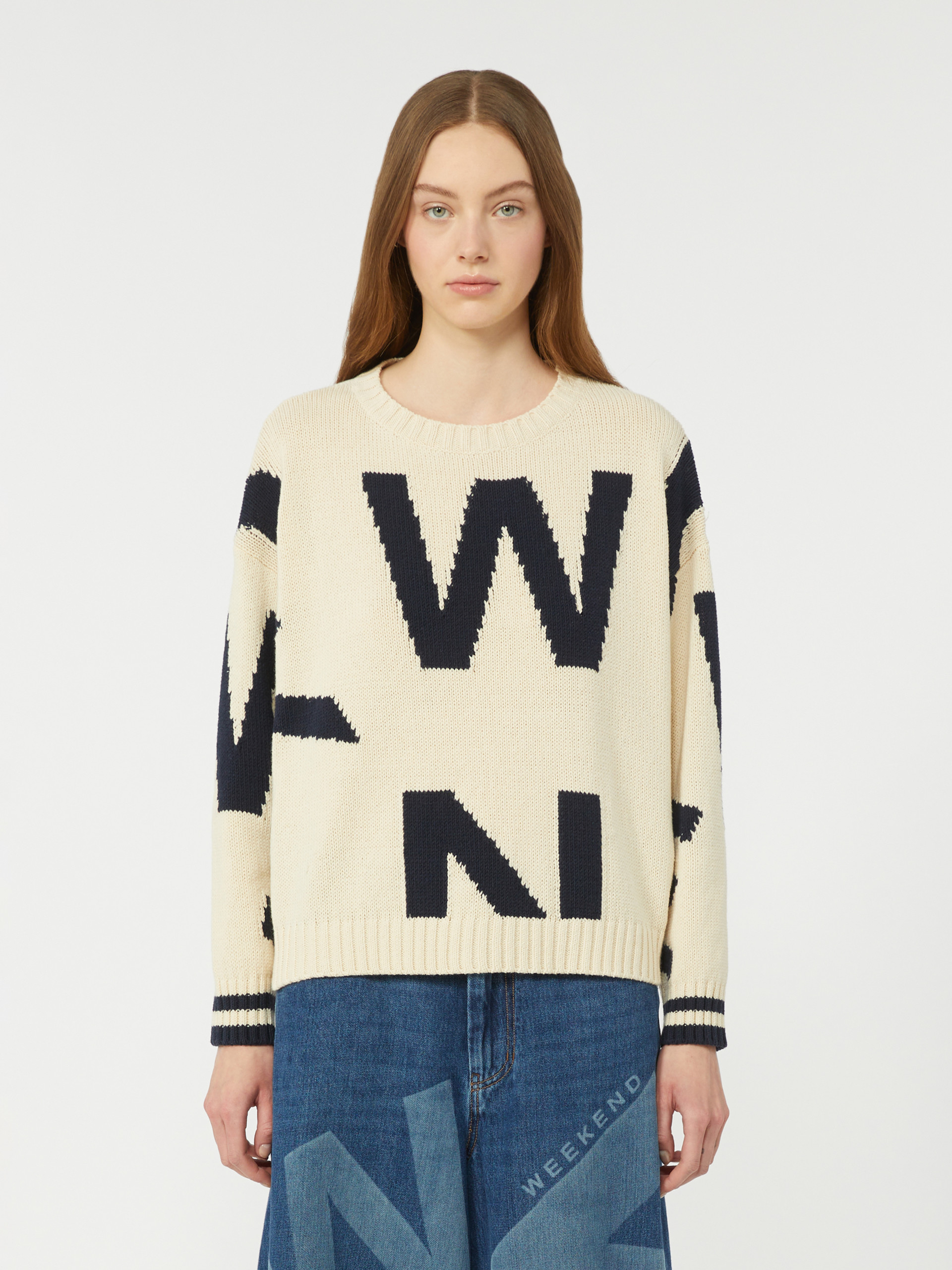 Patterned cotton crew-neck - NAVY - Weekend Max Mara - 2