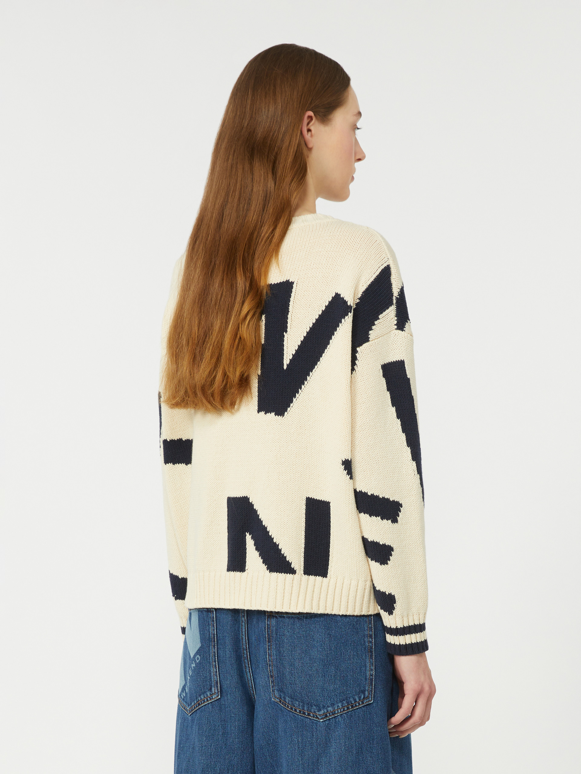 Patterned cotton crew-neck - NAVY - Weekend Max Mara - 3