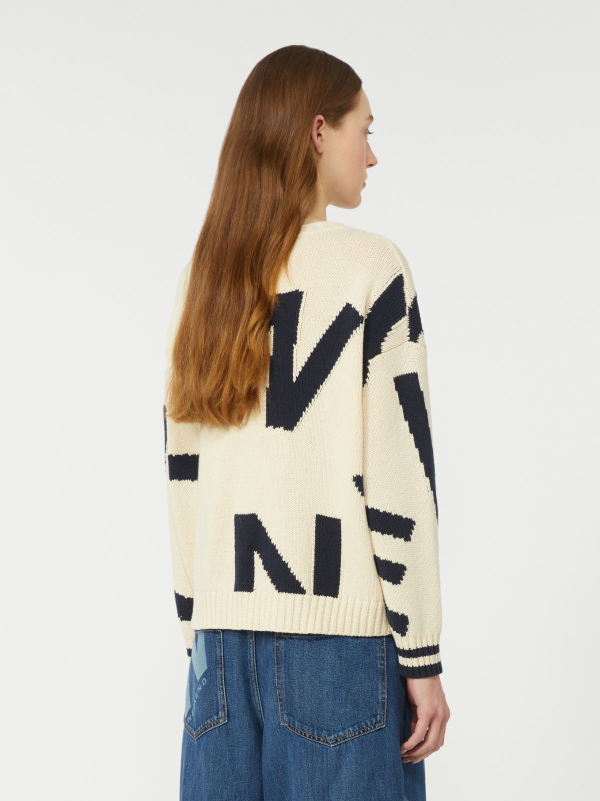 Patterned cotton crew-neck - NAVY - Weekend - 3