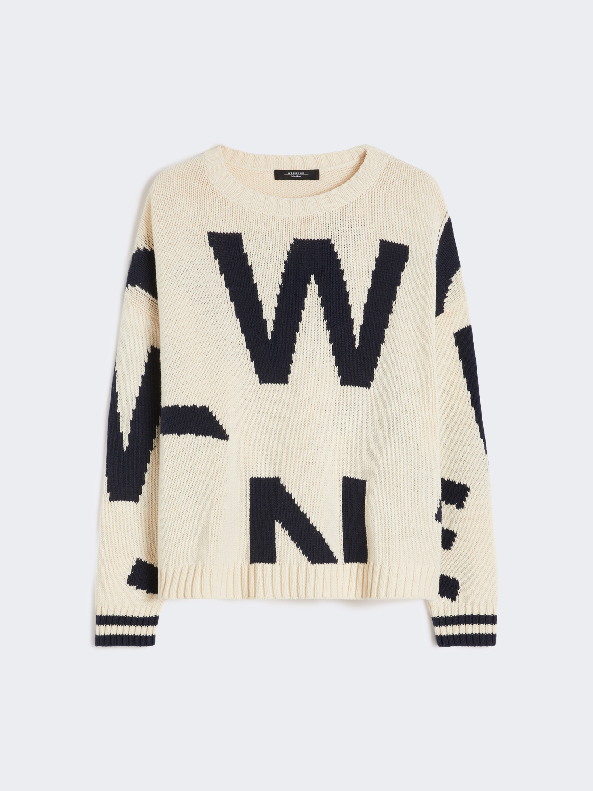 Patterned cotton crew-neck, navy | Weekend Max Mara
