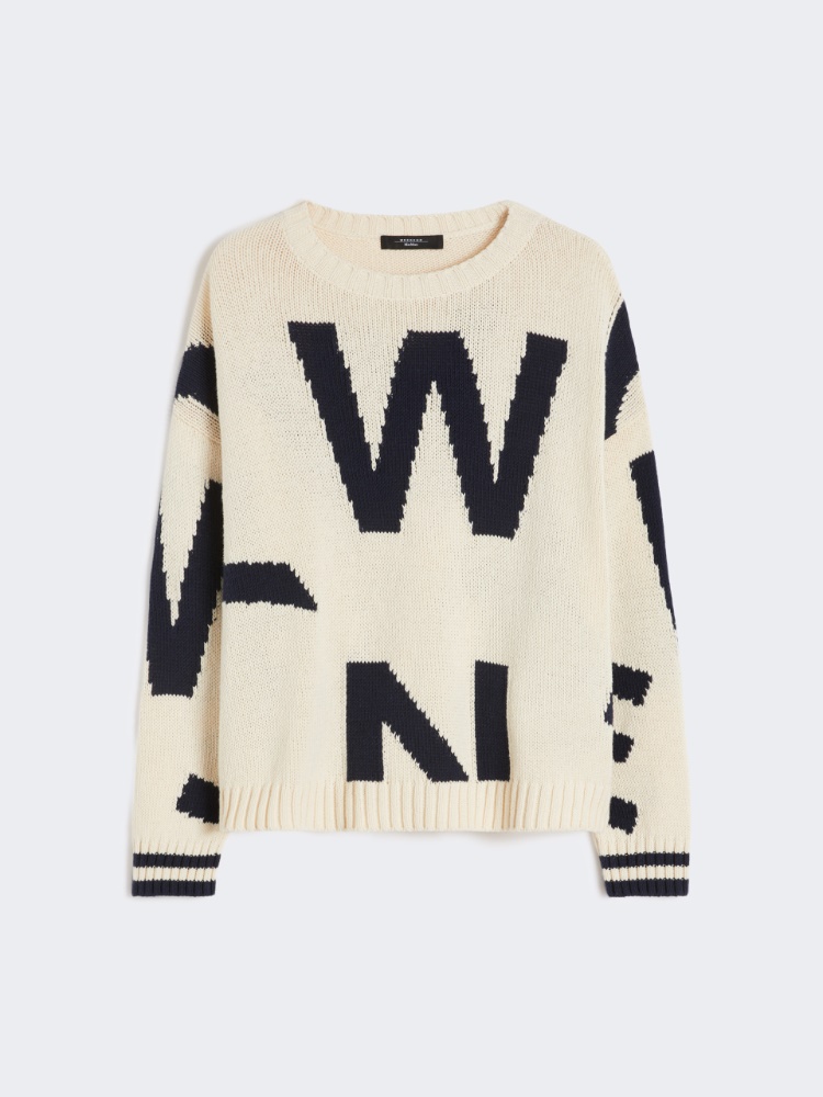 Patterned cotton crew-neck - NAVY - Weekend - 6