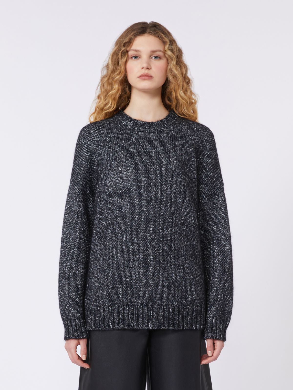 Oversized mohair and lurex sweater - DARK GREY - Weekend - 2