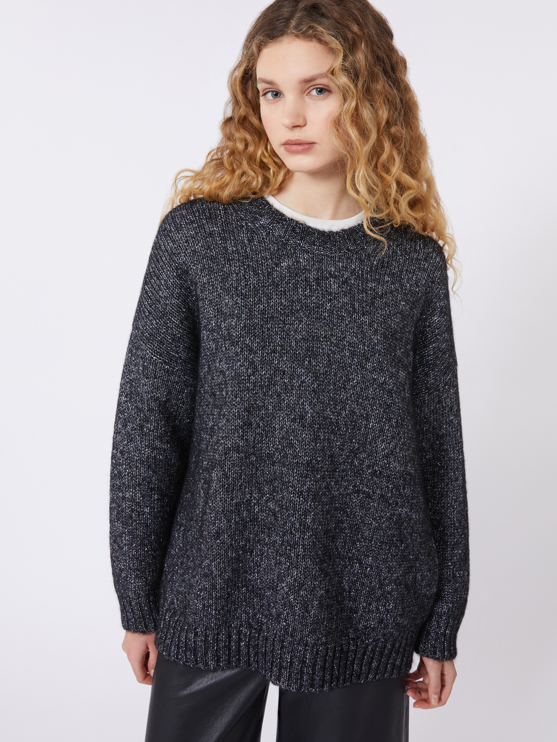 Oversized mohair and lurex sweater - DARK GREY - Weekend Max Mara - 4