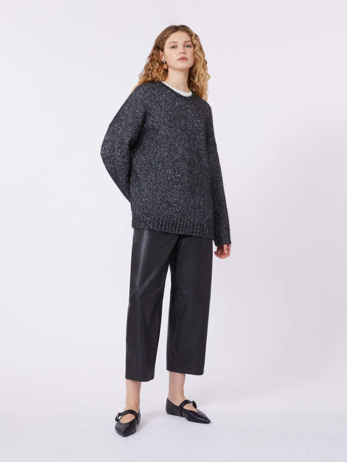 Oversized mohair and lurex sweater - DARK GREY - Weekend