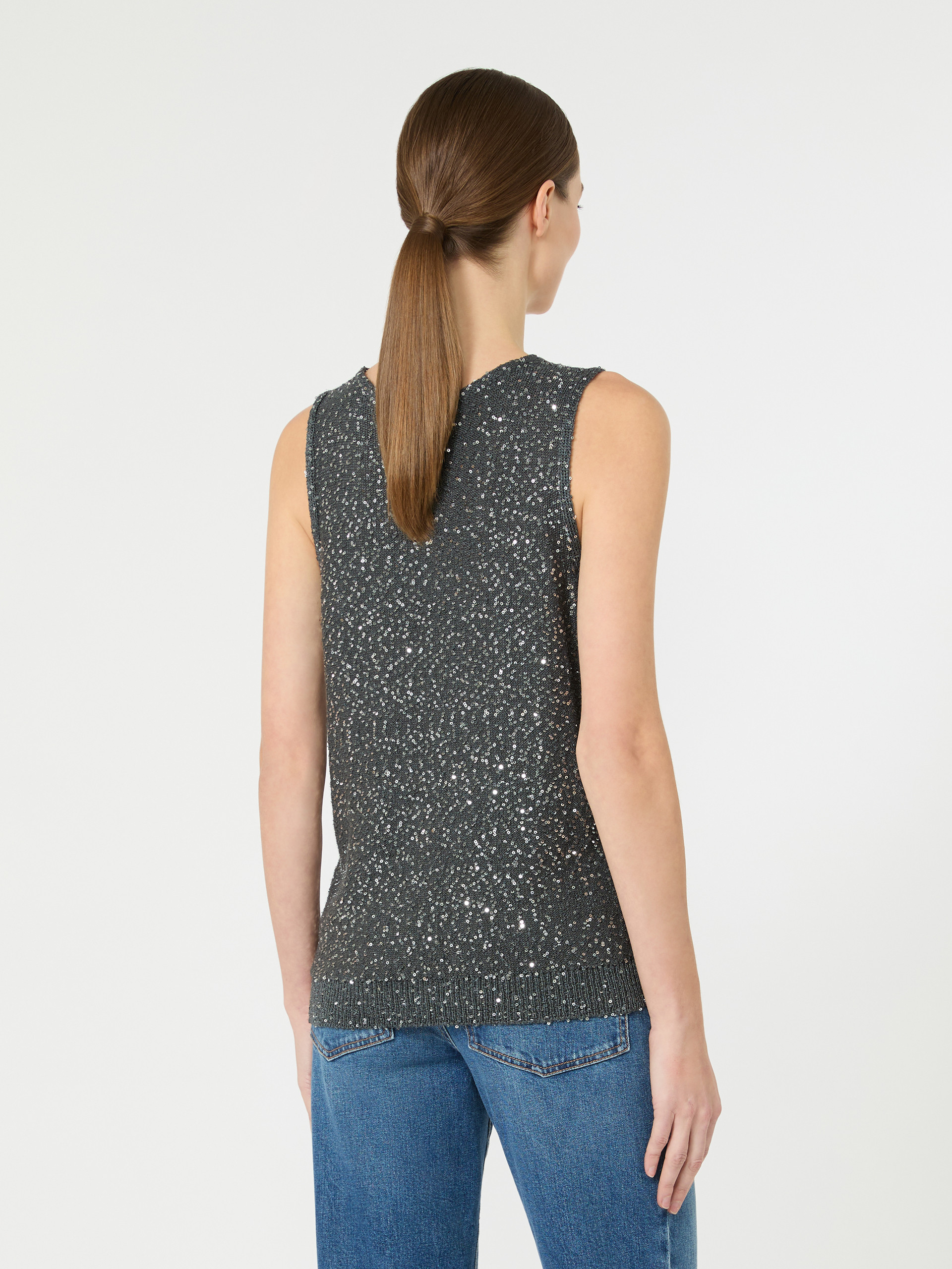 Sleeveless jumper with sequins - DARK GREY - Weekend Max Mara - 3