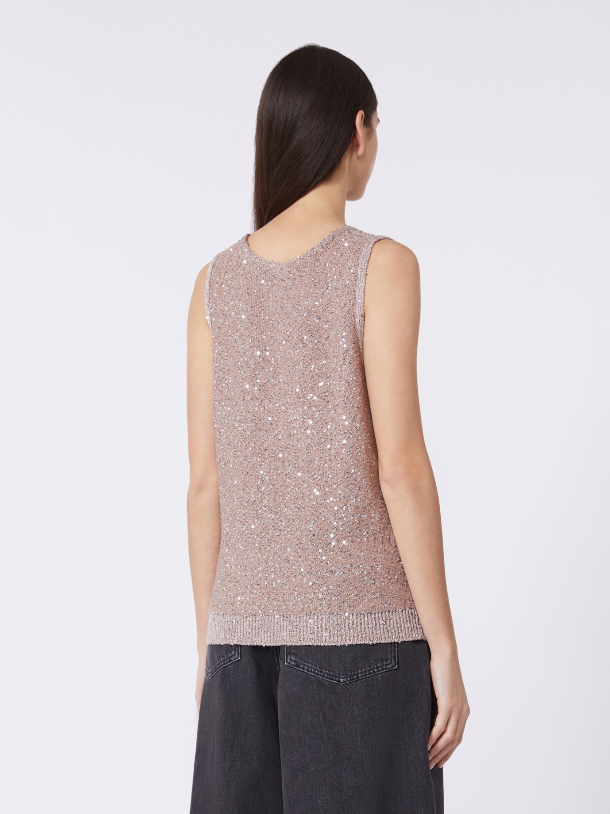 Sleeveless jumper with sequins - ANTIQUE ROSE - Weekend - 3