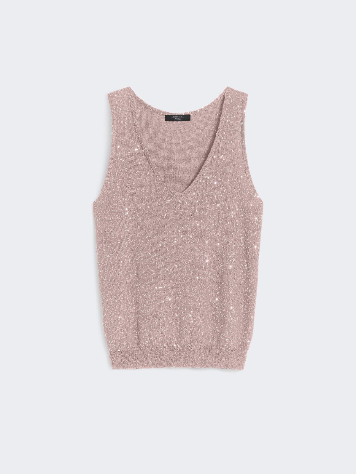 Sleeveless jumper with sequins - ANTIQUE ROSE - Weekend - 5