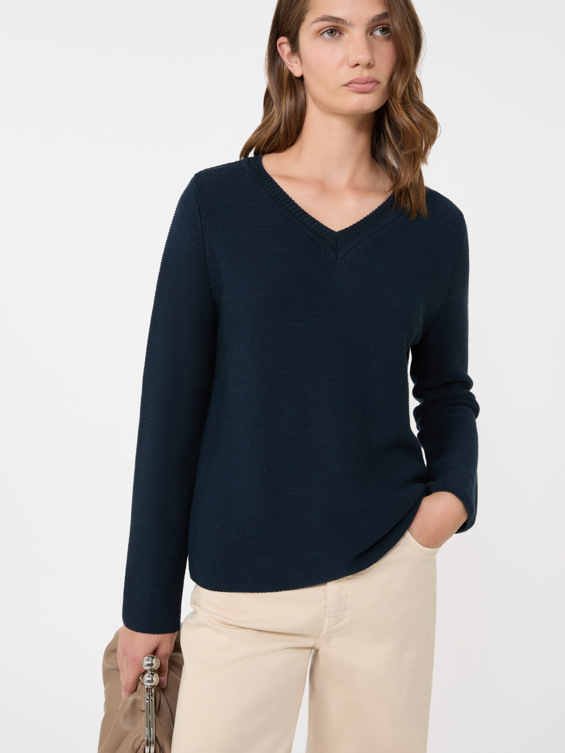 Cotton boxy sweater - NAVY - Weekend Max Mara - 4