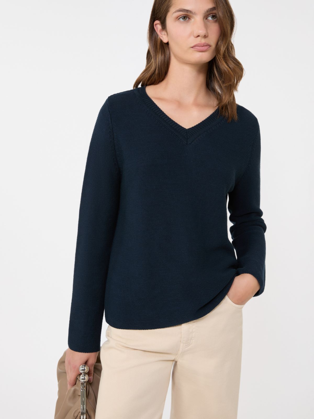 Cotton boxy sweater - NAVY - Weekend - 4