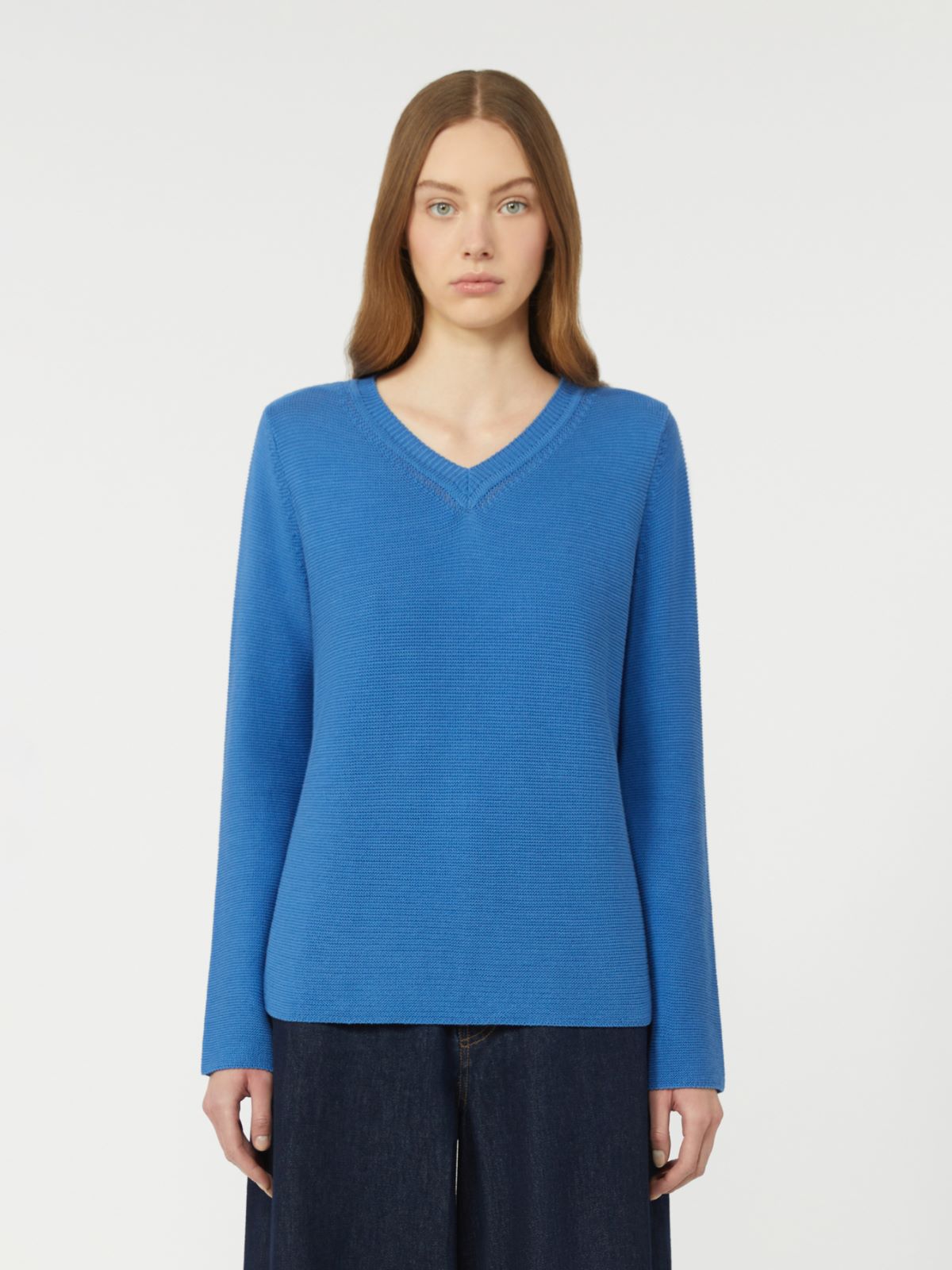 Cotton boxy sweater - CORNFLOWER BLUE - Weekend - 2