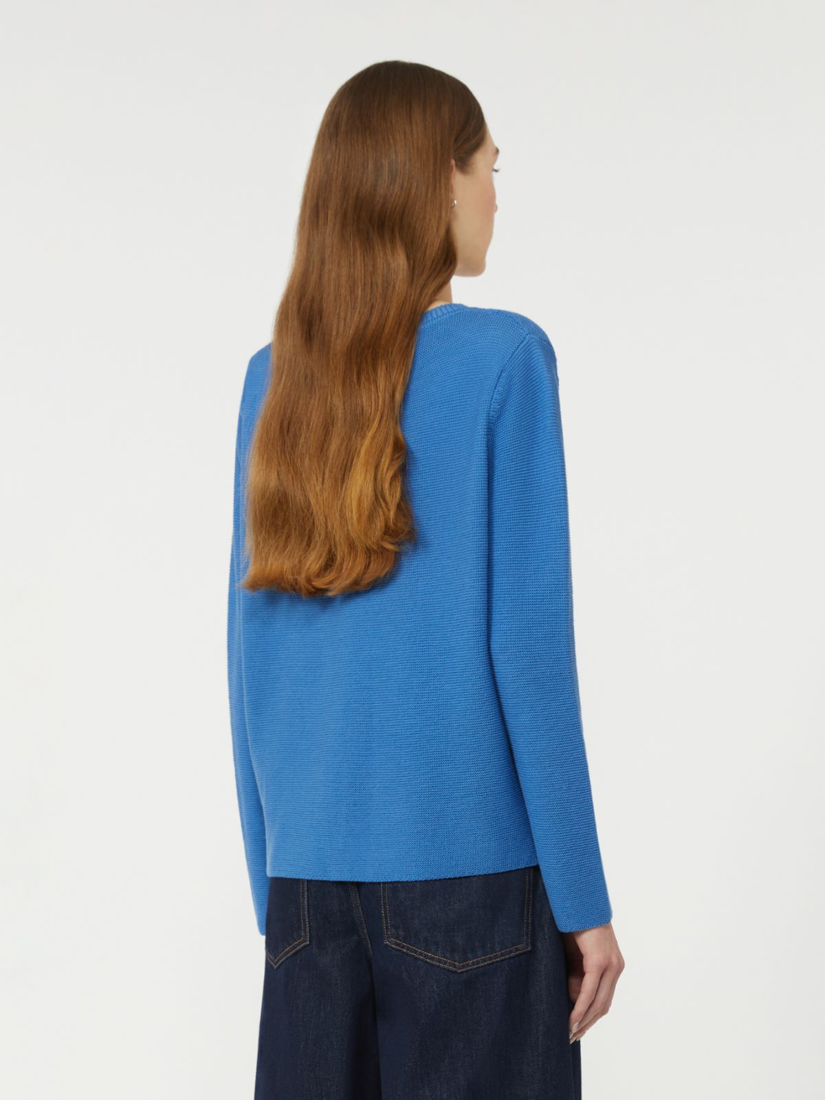 Cotton boxy sweater - CORNFLOWER BLUE - Weekend - 3