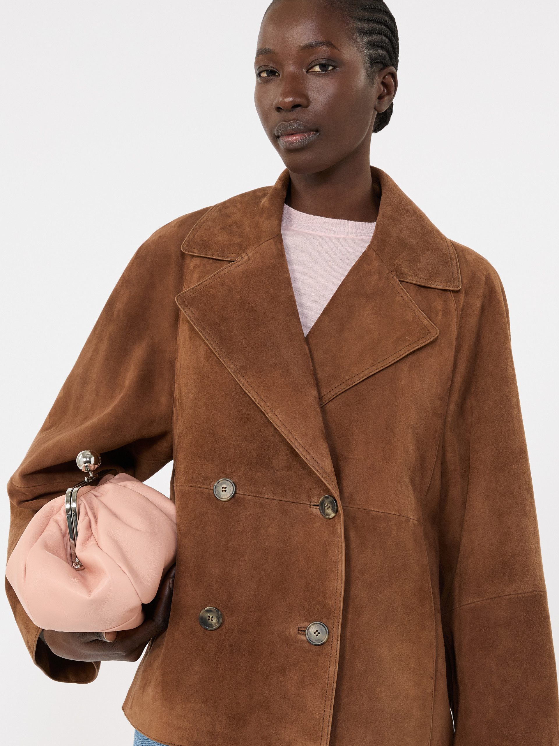 Double-breasted suede jacket - Weekend Max Mara - 4