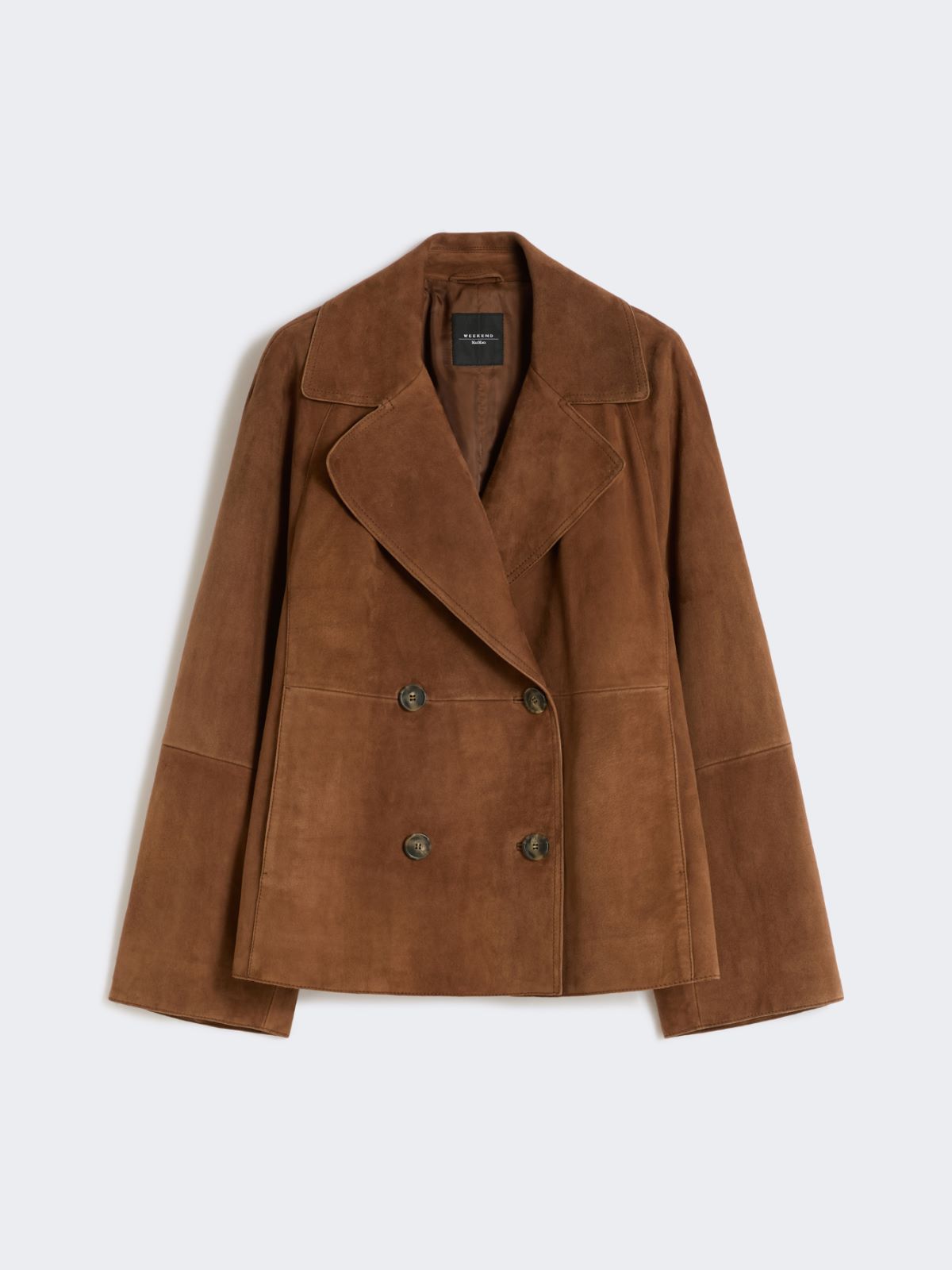 Double-breasted suede jacket - TOBACCO - Weekend - 5