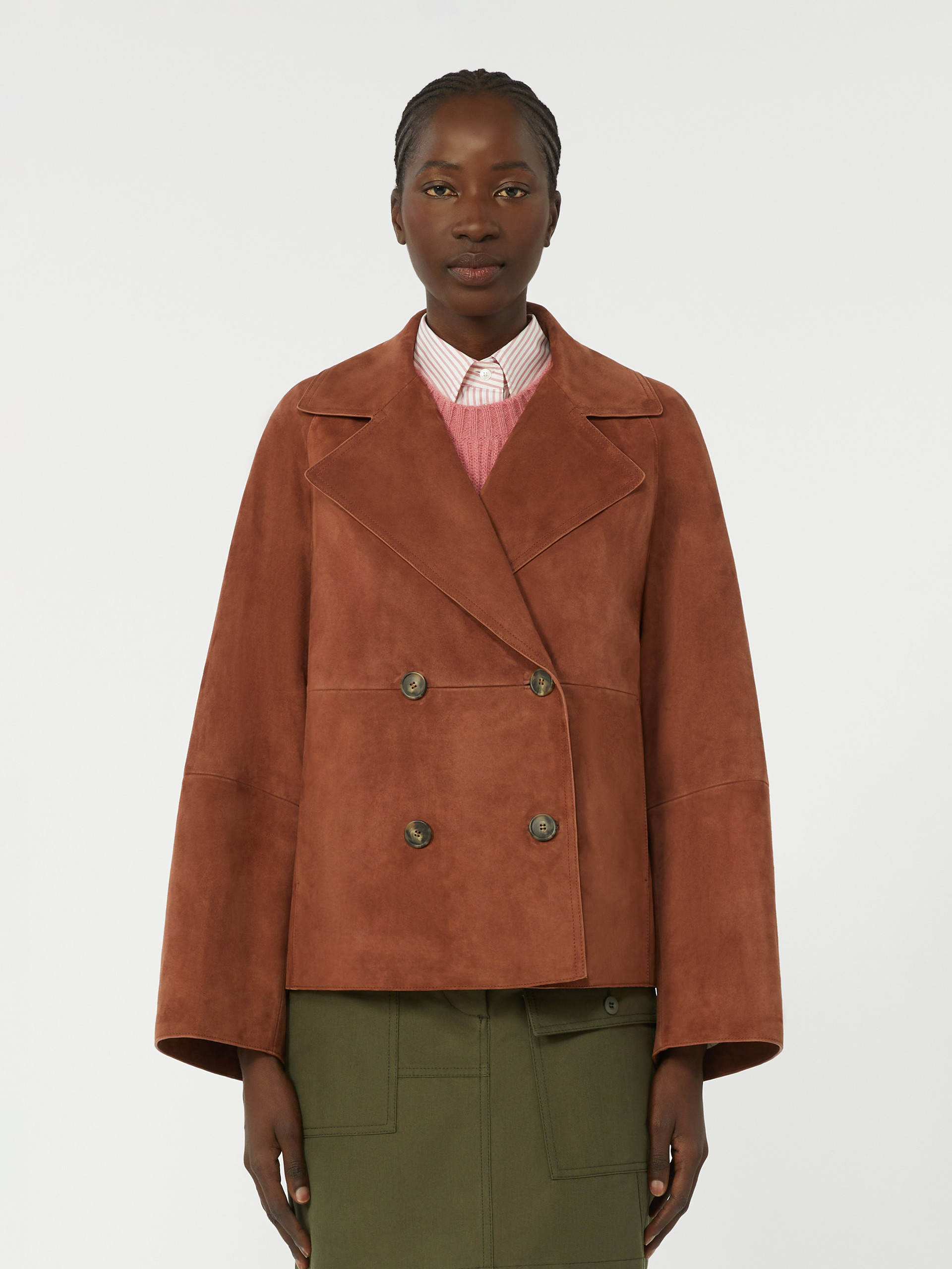 Double-breasted suede jacket - TERRA COTTA - Weekend Max Mara - 2