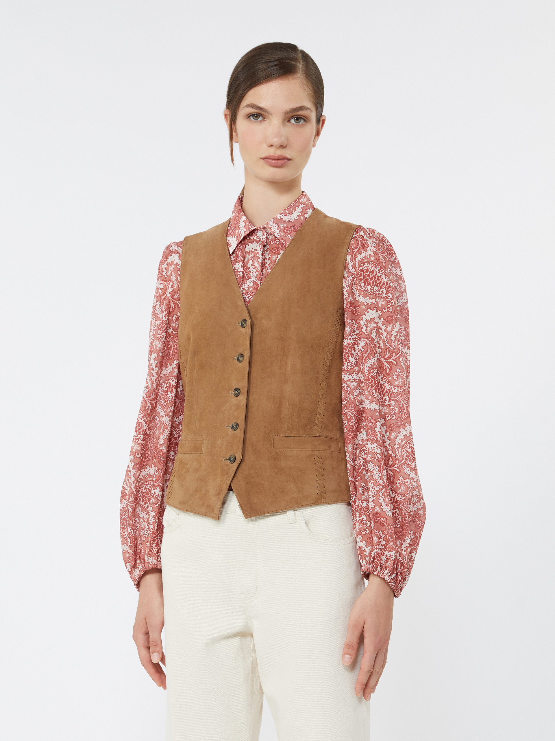 Suede waistcoat - BROWN - Weekend Max Mara - 2