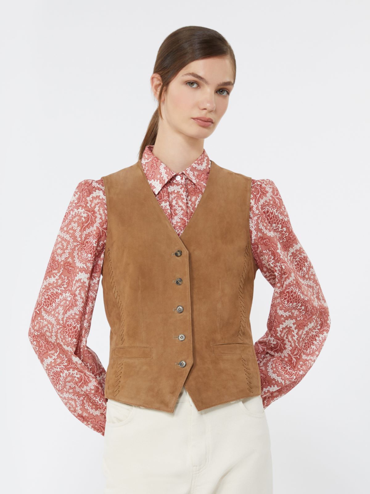 Gilet in suede - MARRONE - Weekend - 4