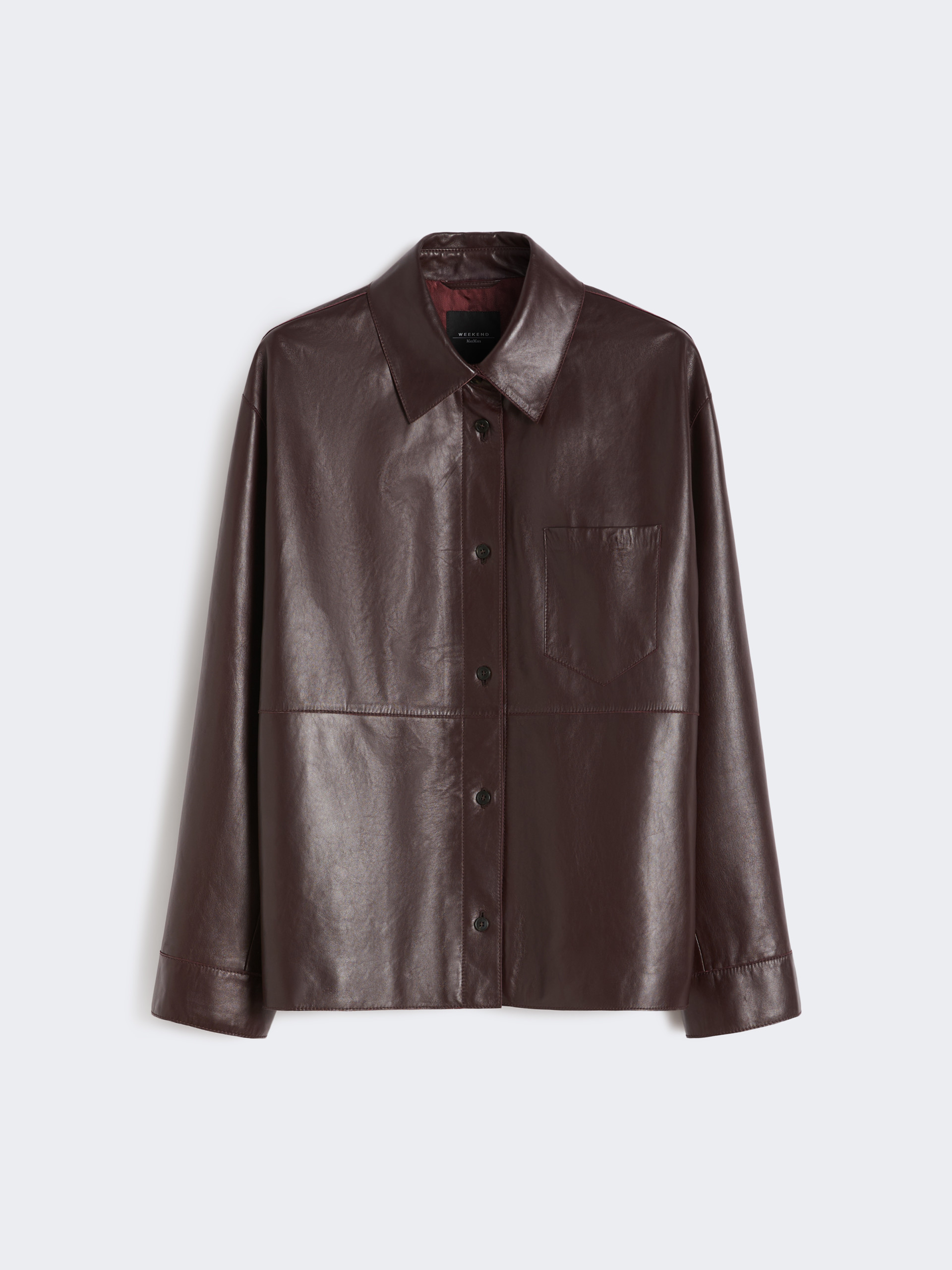 Nappa leather shirt jacket - BORDEAUX - Weekend Max Mara - 5